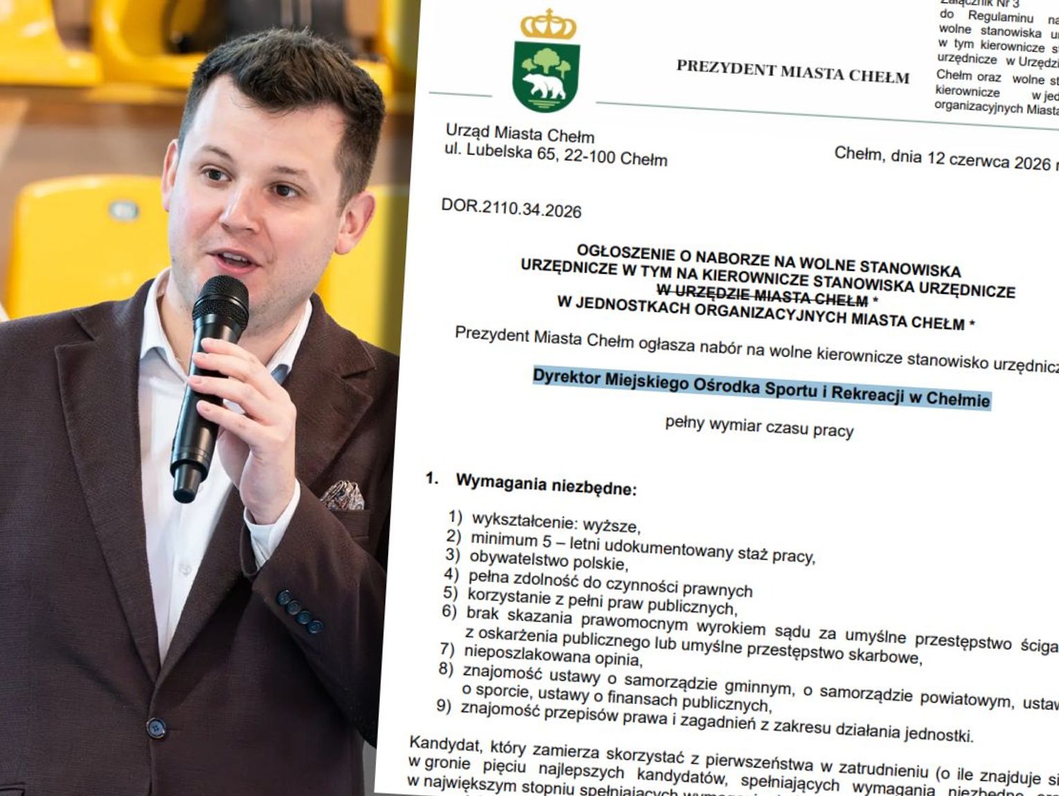 Chełm. Zaskakujący konkurs na dyrektora MOSiR. Ogłoszony zaledwie kilka tygodni po poprzednim