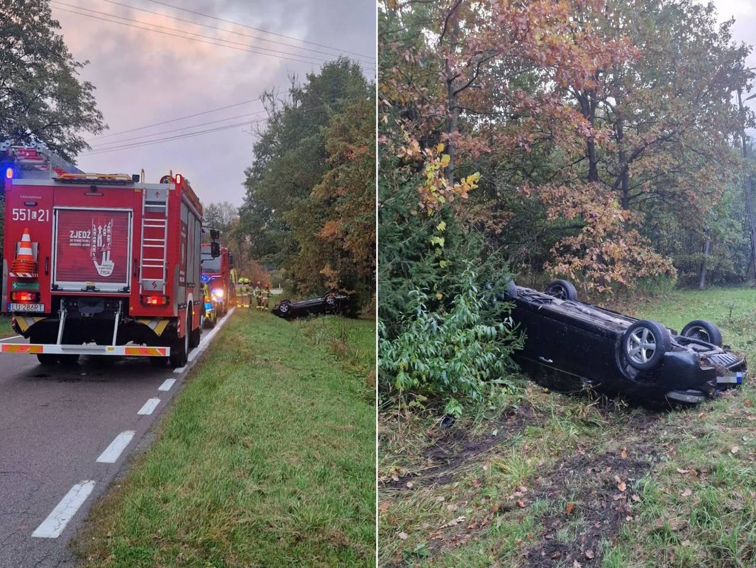 Dachowanie Hondy w Mszannie. Kierowca na szczęście uniknął obrażeń