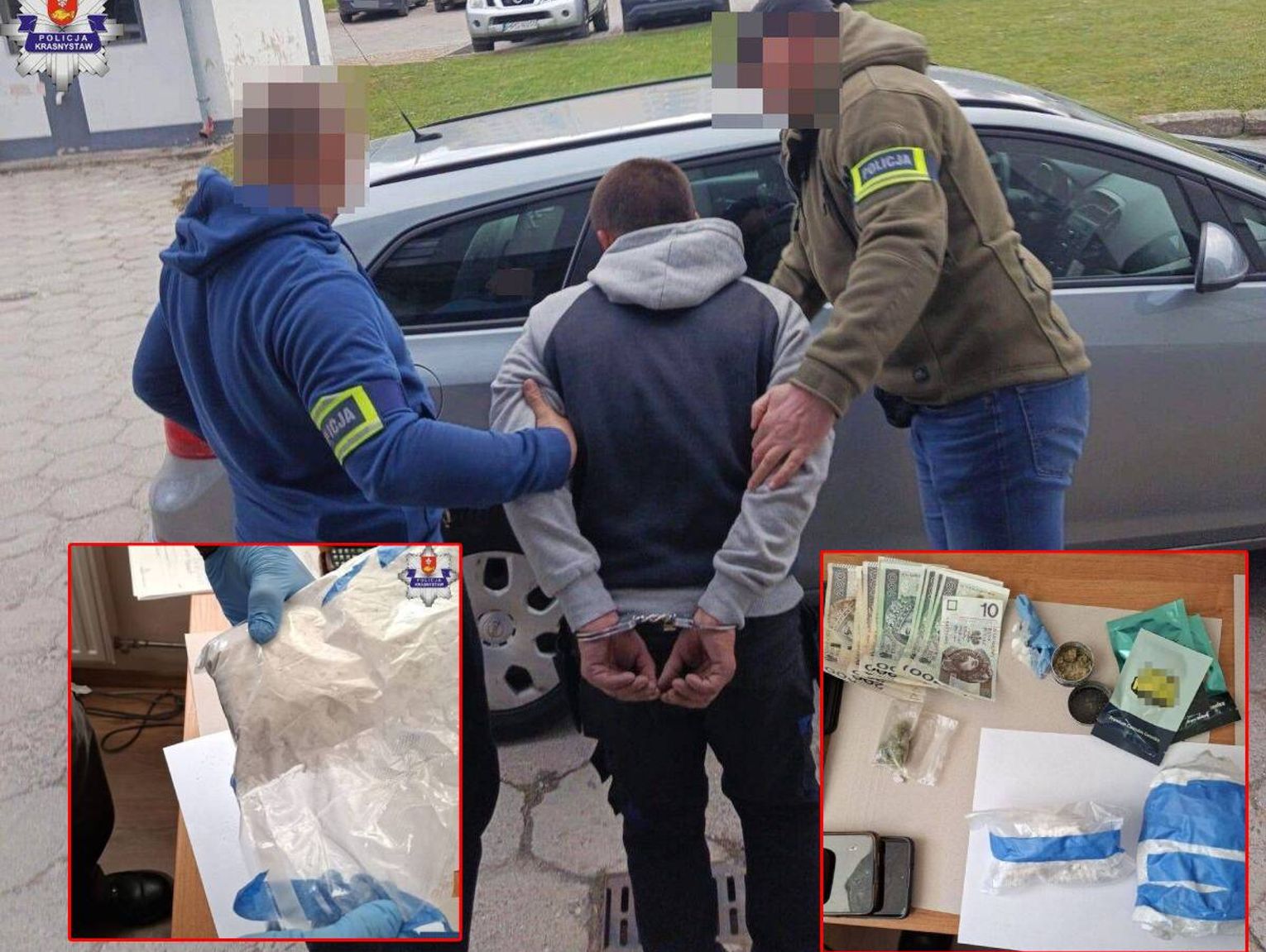 Dziupla z narkotykami u mieszkańca gminy Siennica Różana. Podczas zatrzymania był agresywny [FILM]