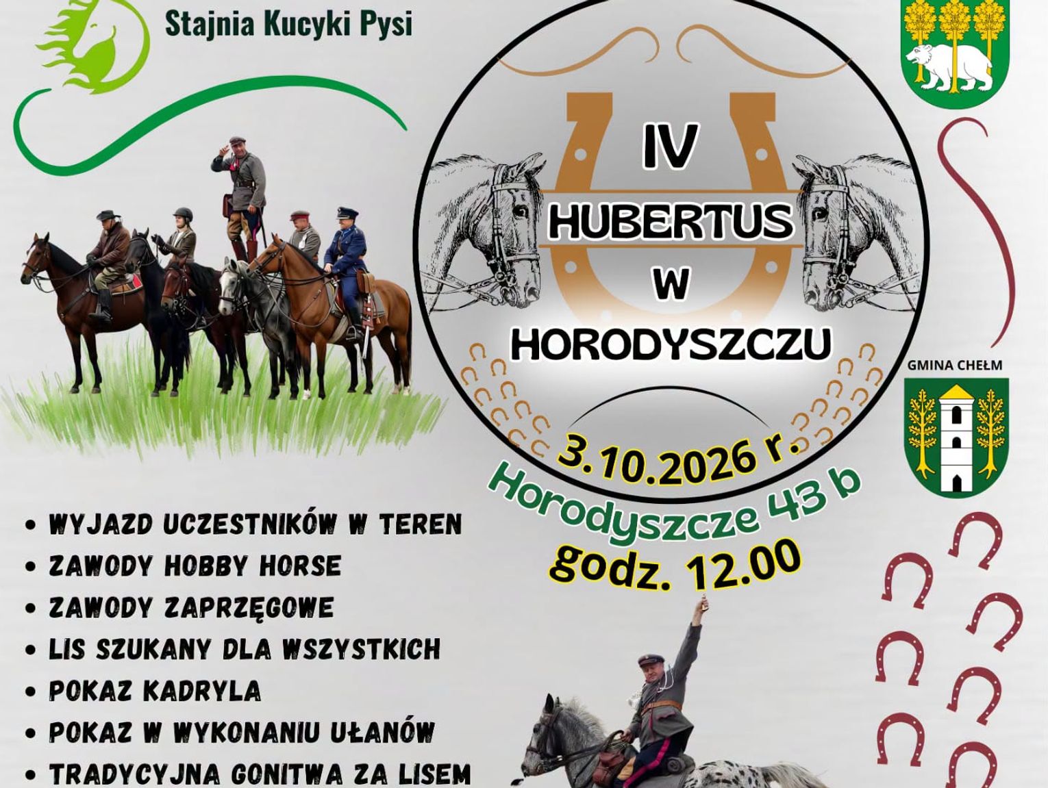 Gm. Chełm. IV Hubertus w Horodyszczu. Konie, tradycja i rodzinna zabawa