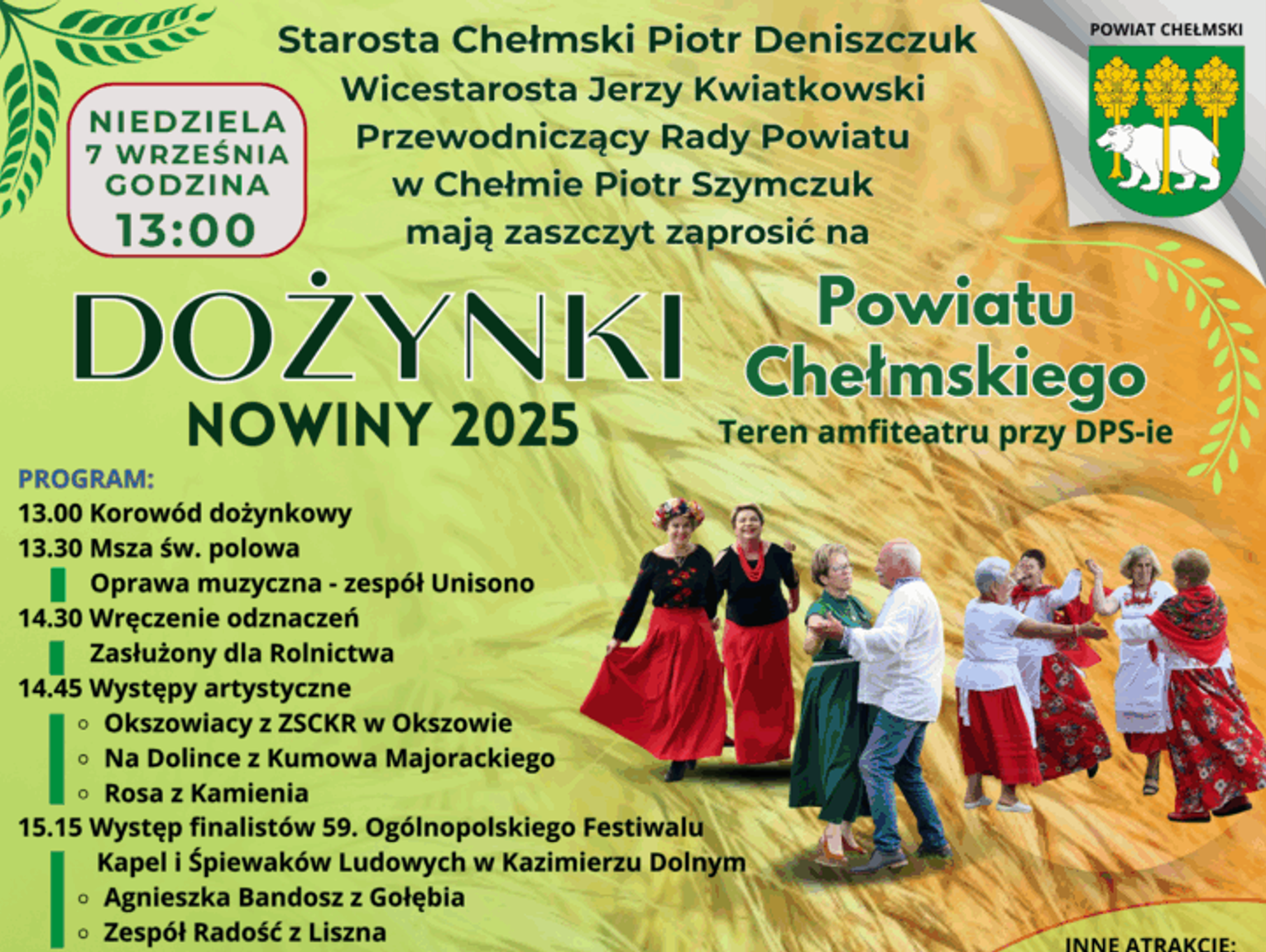 Gm. Chełm. Powiatowe święto plonów w Nowinach. Będzie dużo atrakcji!
