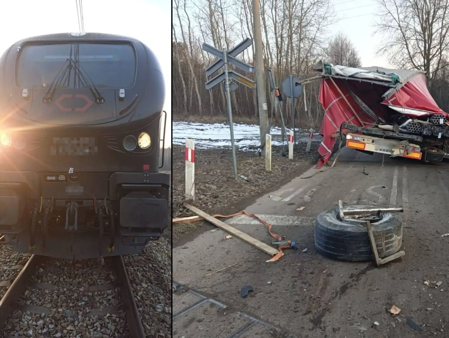 Gm. Dorohusk. O włos od tragedii. Ciężarówką wjechał pod lokomotywę!