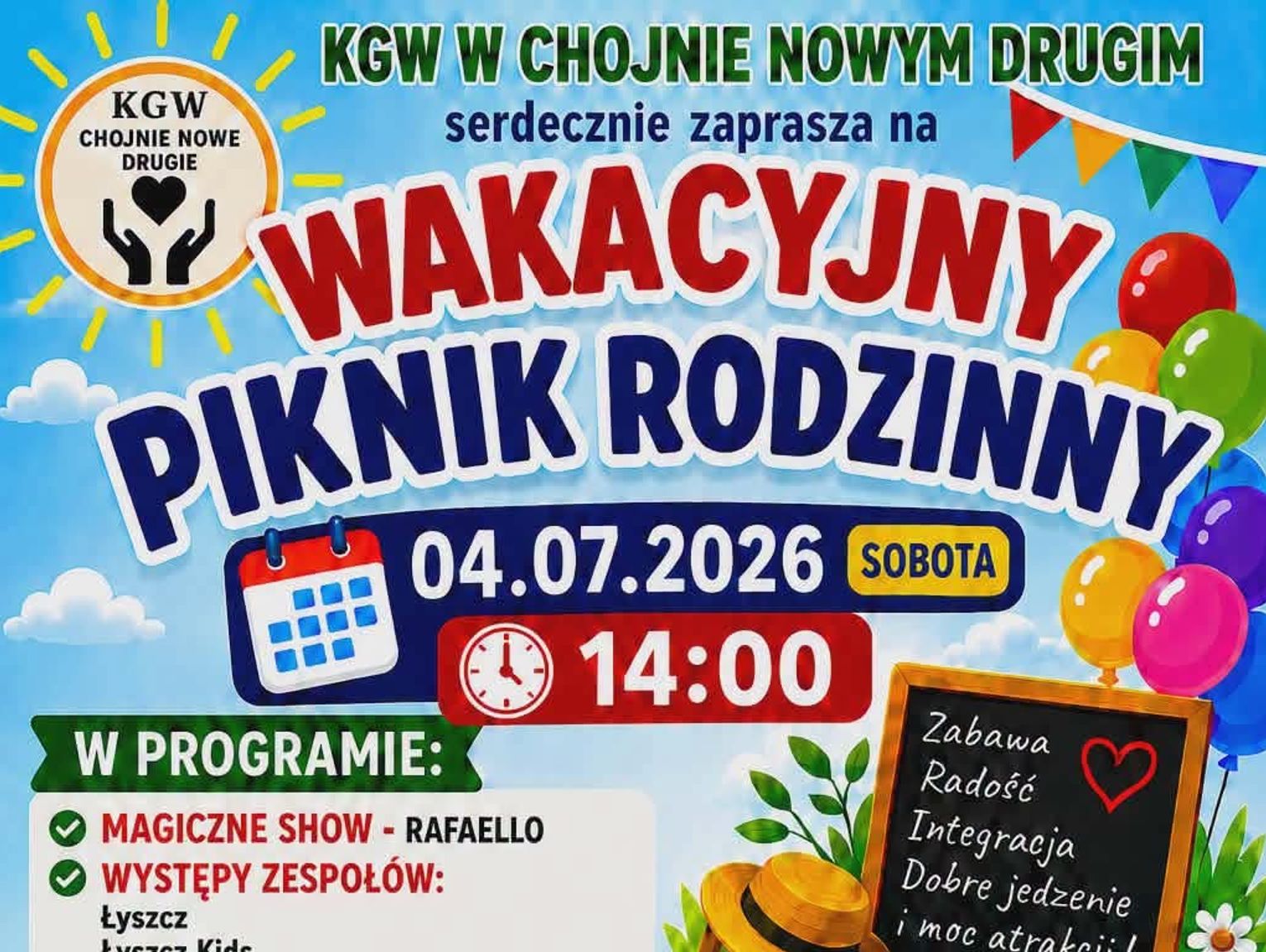 Gm. Siedliszcze. Wakacyjny Piknik Rodzinny w Chojnie Nowym Drugim