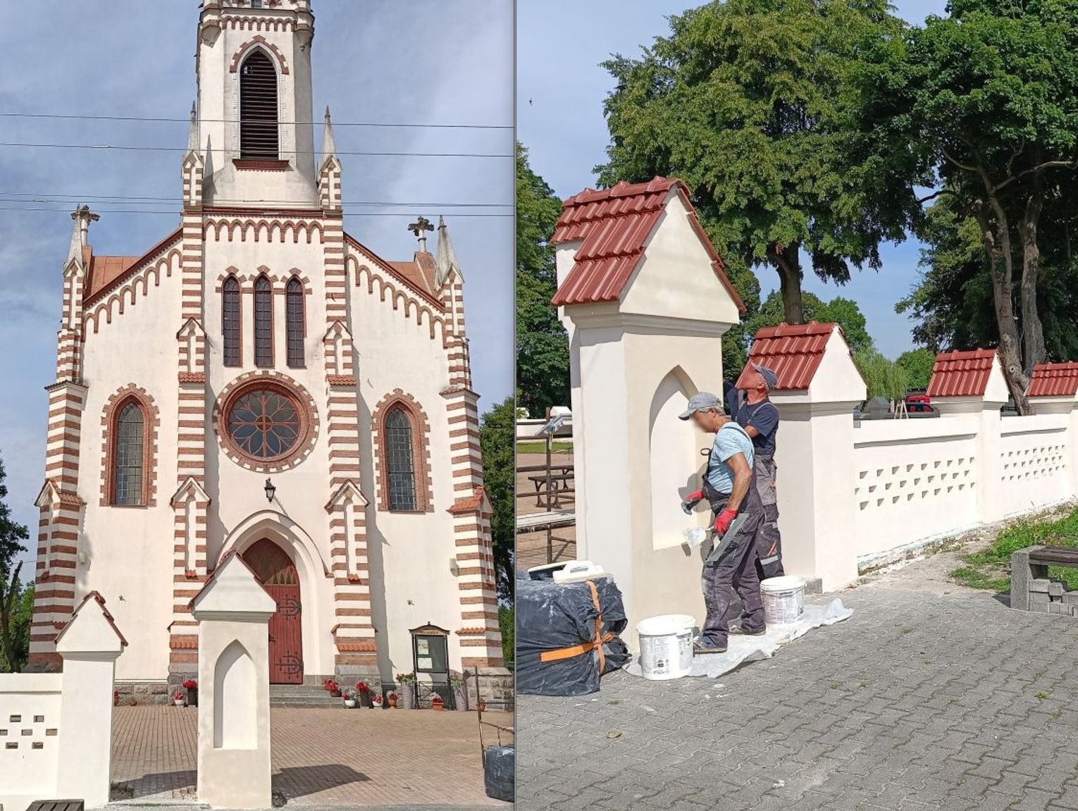 Gm. Włodawa: Kończy się remont zabytkowego ogrodzenia kościoła w Różance