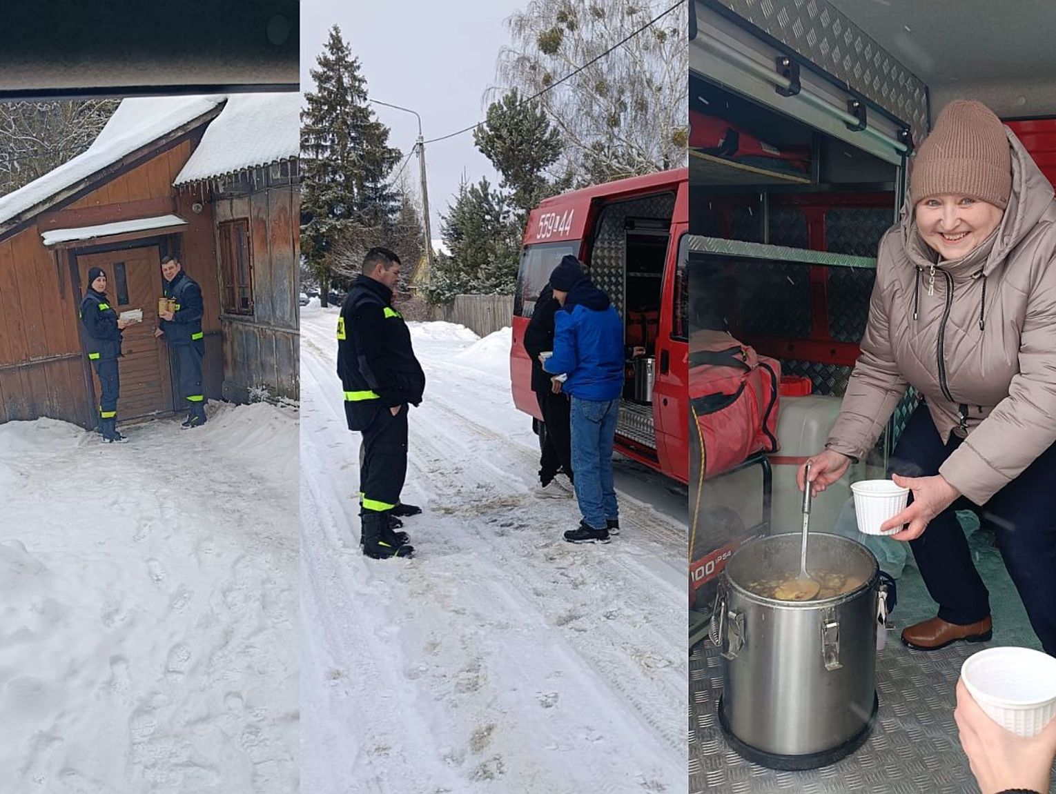 Gm. Włodawa. Rozgrzali serca i żołądki. Gospodynie i strażacy z gorącą zupą u mieszkańców