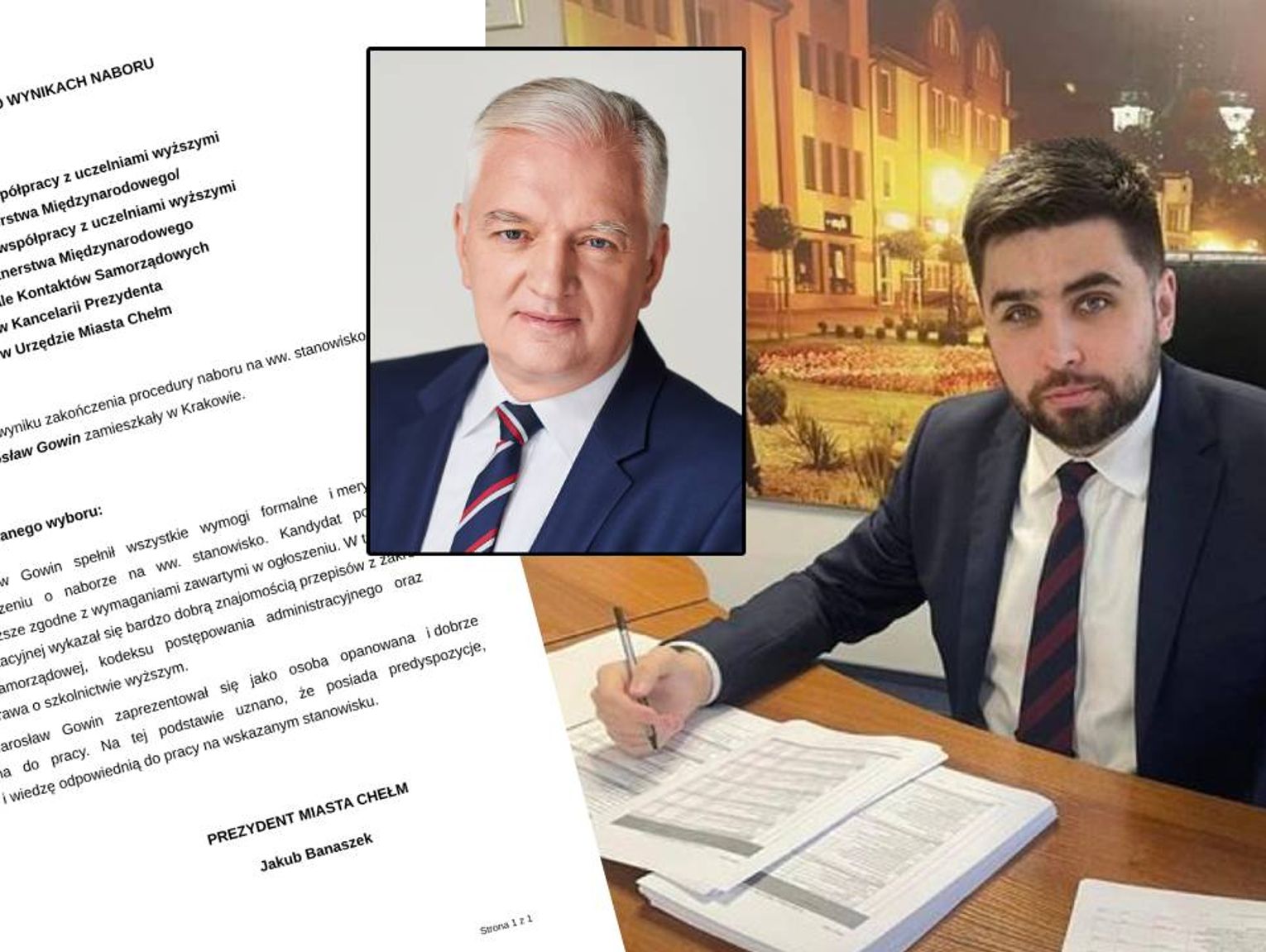 Jarosław Gowin nowym pełnomocnikiem w Kancelarii Prezydenta Chełma