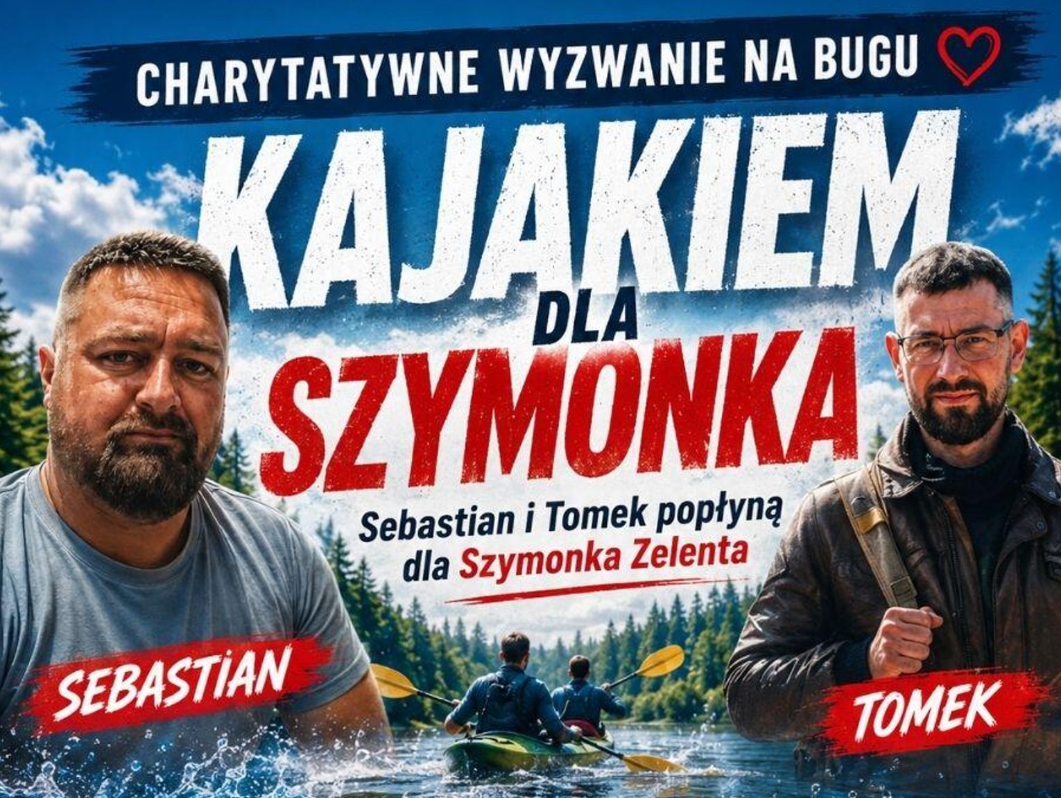 Kajakiem dla Szymonka. Sebastian i Tomek przepłyną Bug, by wesprzeć walkę chłopca z DMD