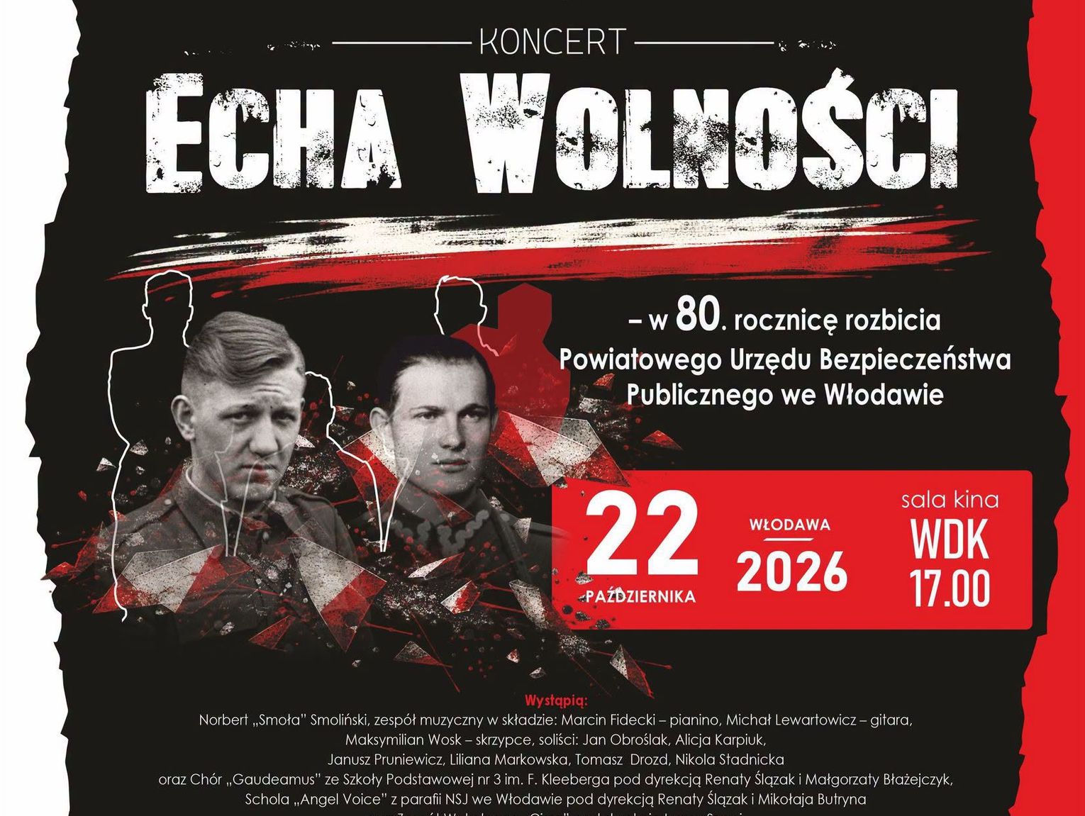 Koncert „Echa Wolności” we Włodawie. Muzyczne obchody 80. rocznicy ważnych wydarzeń
