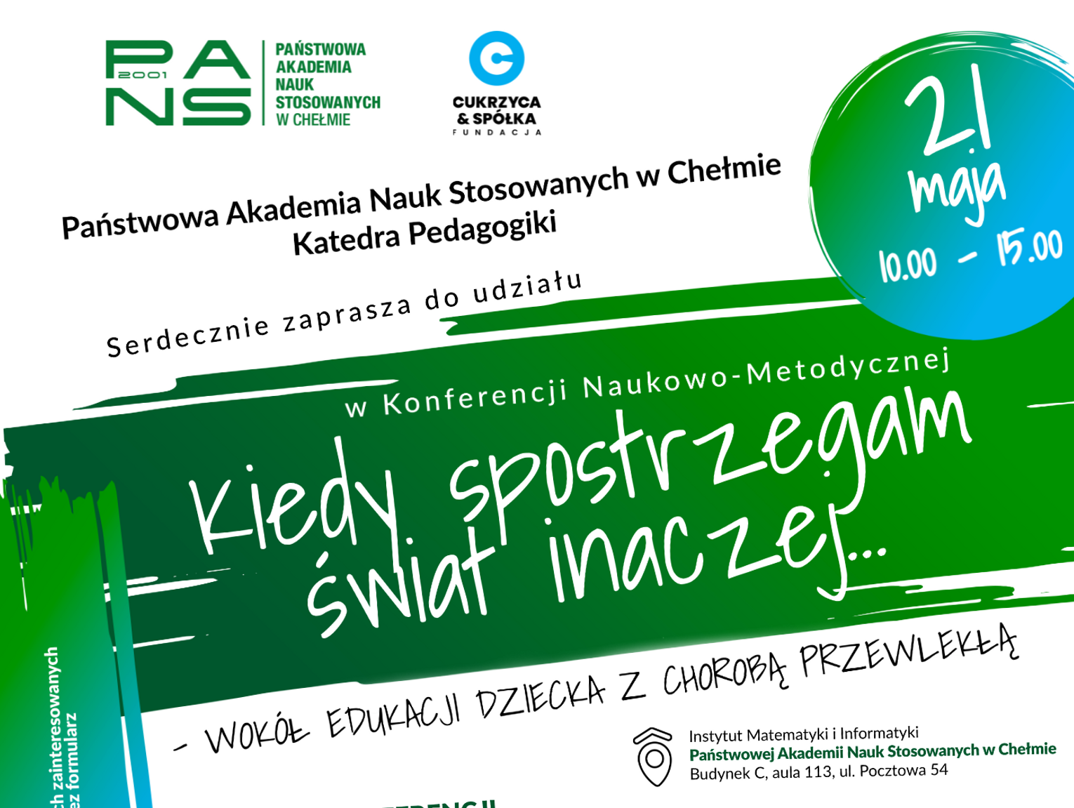 Konferencja Naukowo-Metodyczna „Wokół Edukacji Dziecka z Chorobą Przewlekłą”