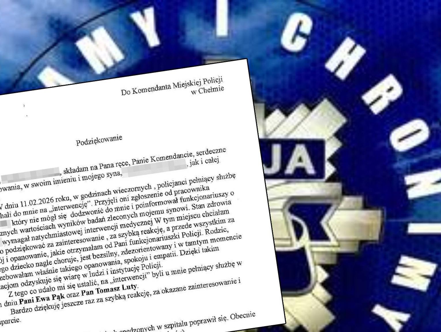 Liczyła się każda minuta. Policjanci z Chełma na ratunek choremu dziecku