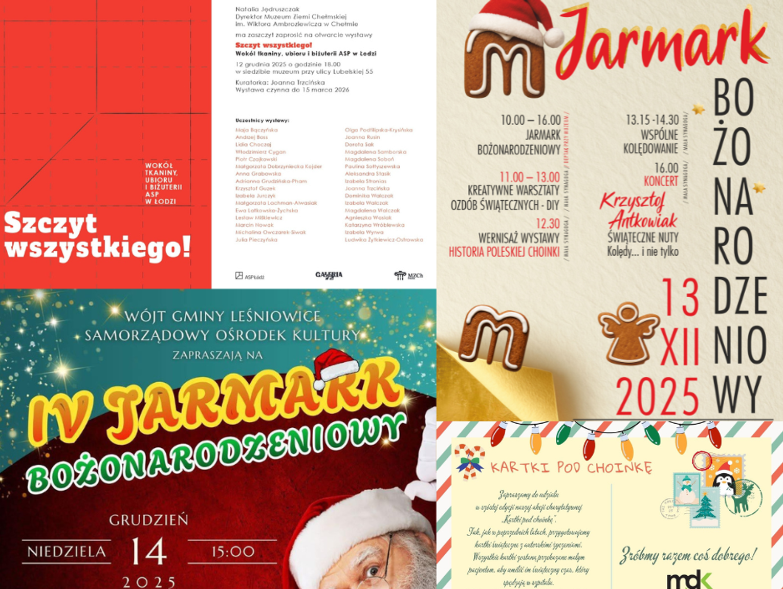 NIE PRZEGAP [12-14 grudnia] JARMARKI, WYSTAWY, SPOTKANIA, KONCERTY