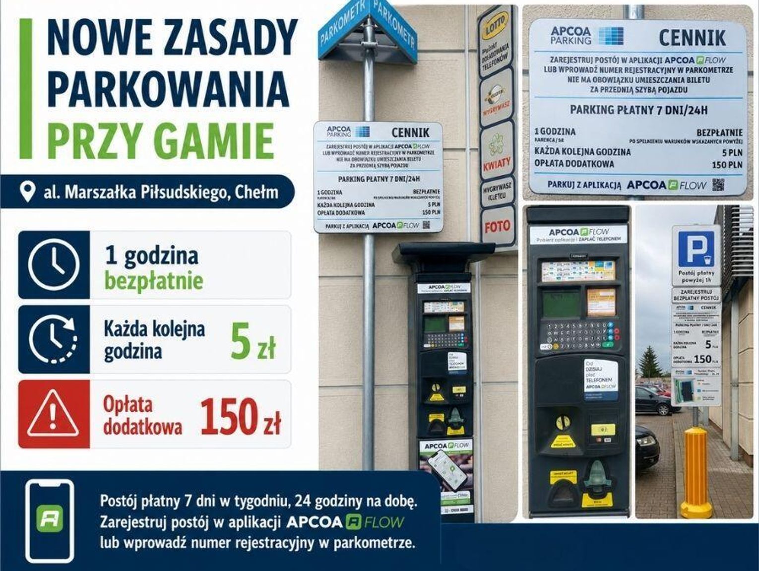 Parking przy Gamie przy al. Marszałka Piłsudskiego już płatny. Brak rejestracji może kosztować 150 zł