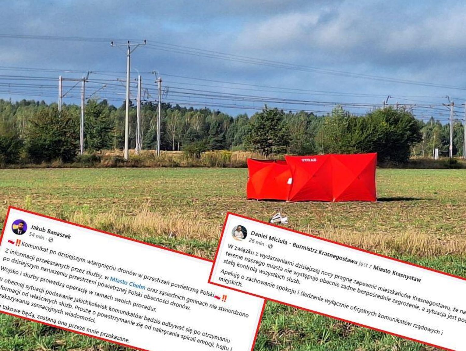 Nocny atak dronów. Prezydent Chełma i burmistrz Krasnegostawu apelują o spokój