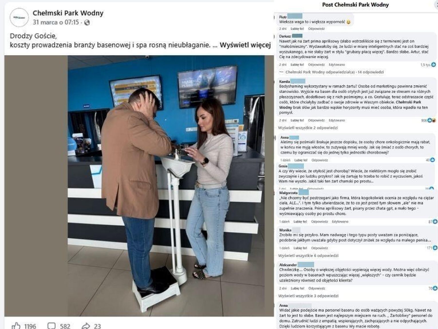 Primaaprilisowy żart, który wywołał burzę. Chełmski Park Wodny pod ostrzałem internautów