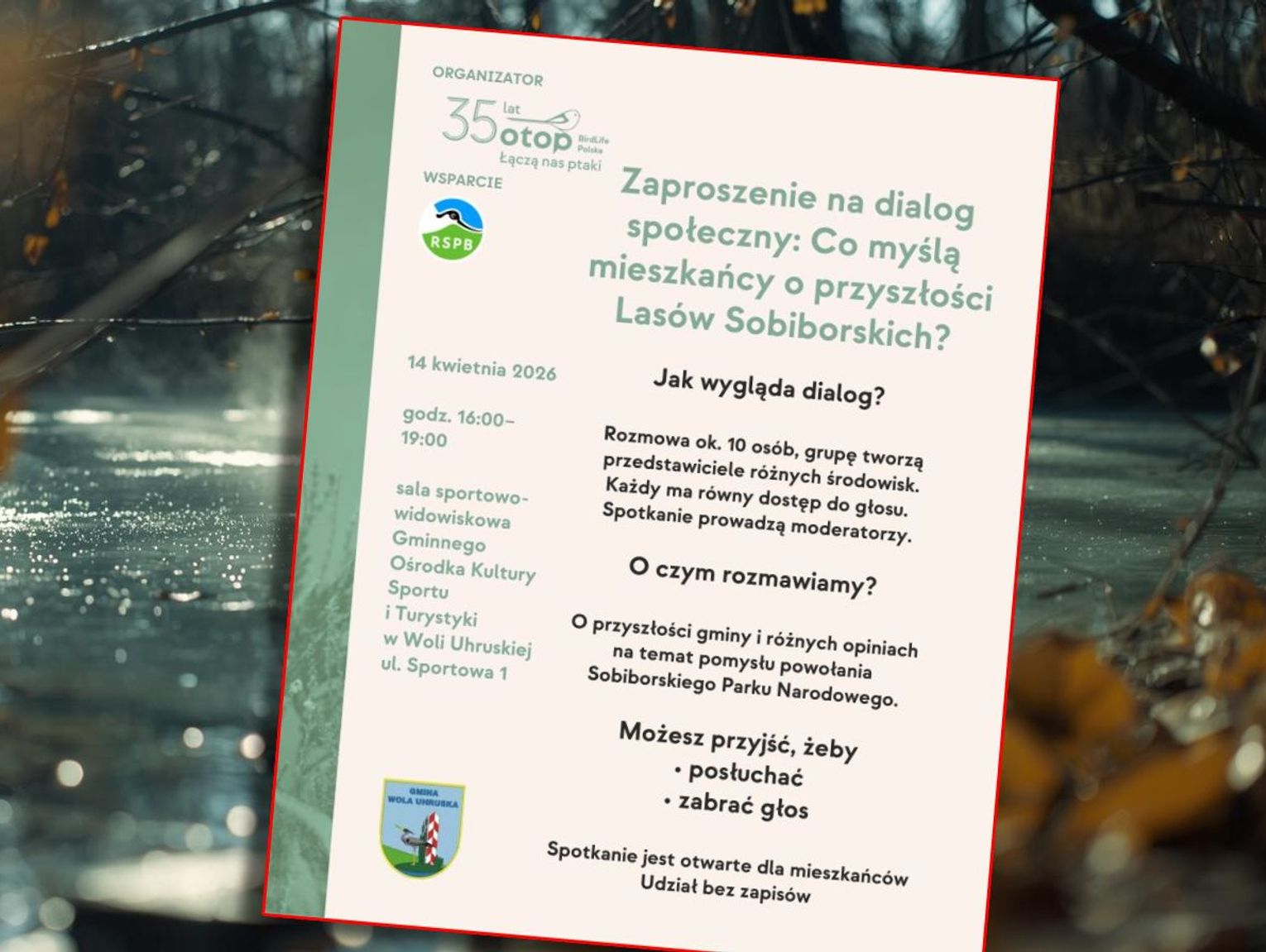 Przyszłość Lasów Sobiborskich. Rozpoczyna się cykl spotkań z mieszkańcami