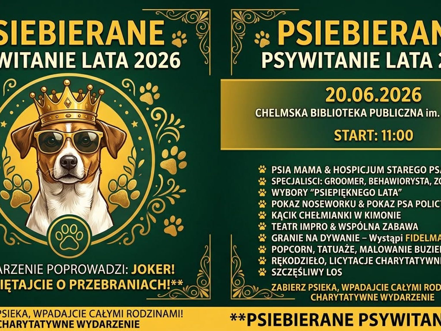 Psiebierane PsyWitanie Lata 2026 w Chełmie połączy zabawę z pomocą zwierzętom
