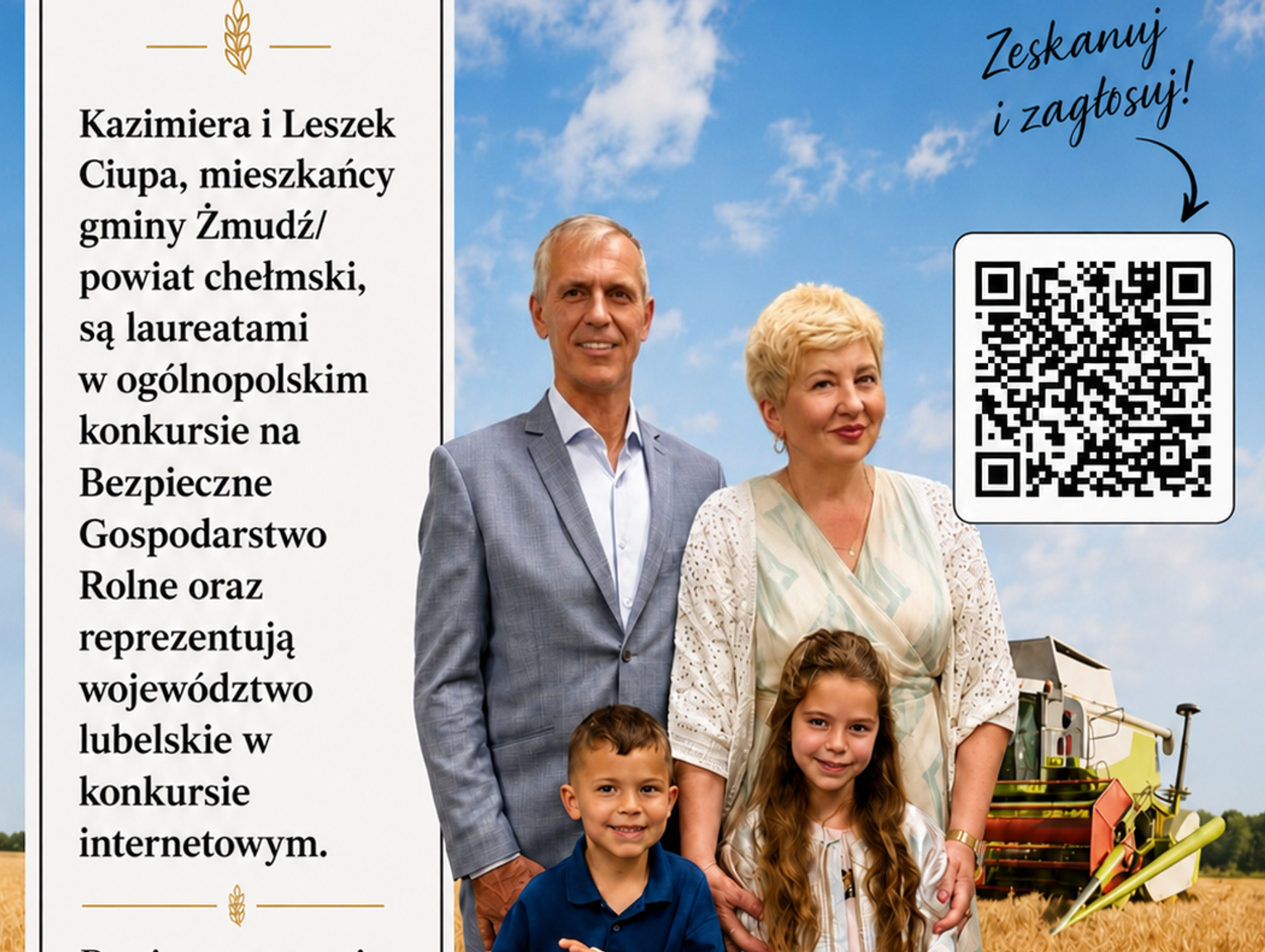 Głosujmy na naszych! Gospodarstwo z Wołkowian walczy o tytuł najbezpieczniejszego w Polsce