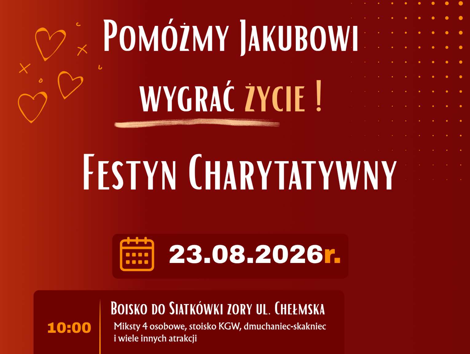 Rejowiec Fabryczny. Festyn charytatywny dla Jakuba. Mieszkańcy zagrają i zbiorą środki na walkę o zdrowie