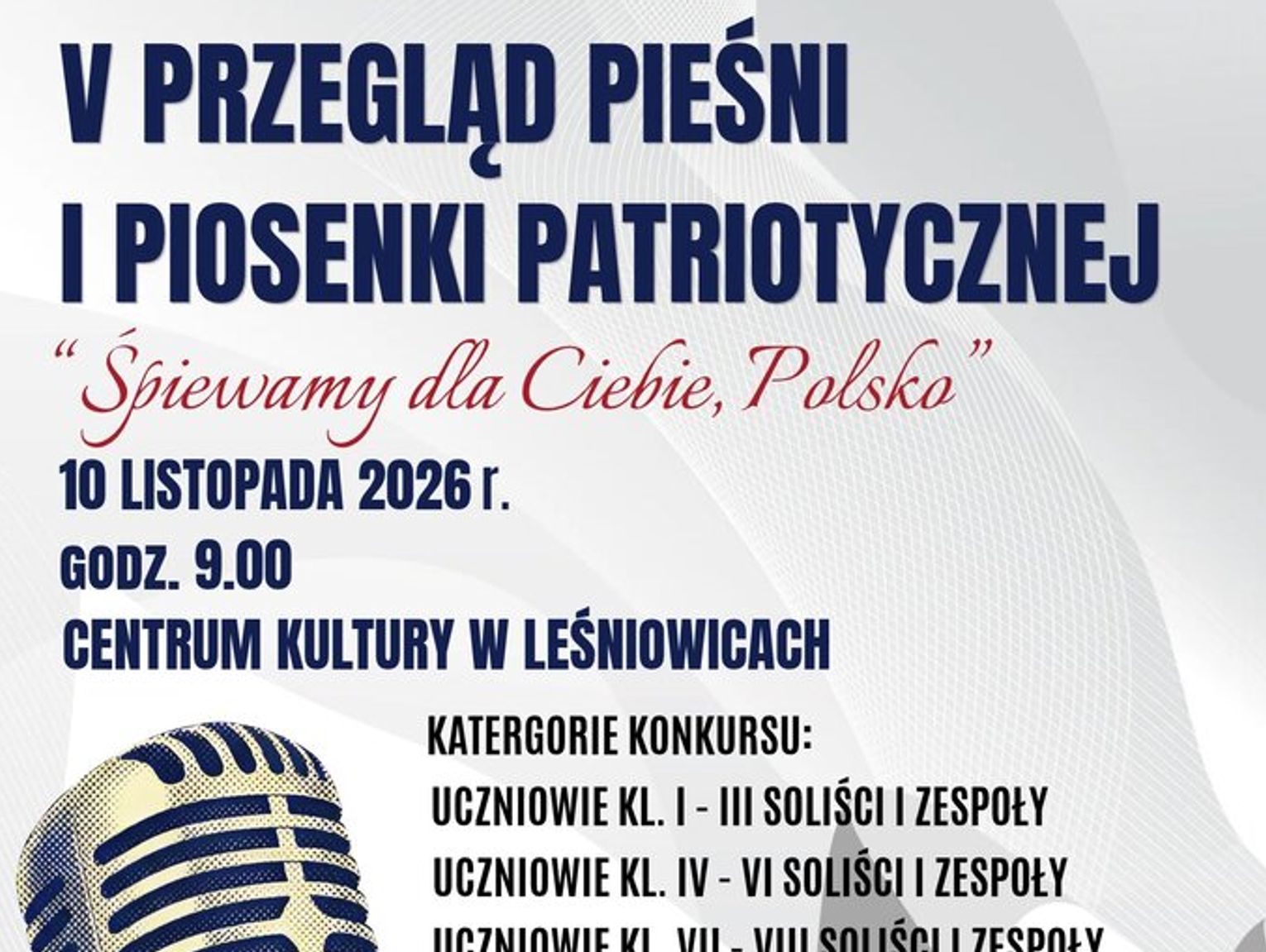 Ruszają zgłoszenia do V Przeglądu Pieśni i Piosenki Patriotycznej w Leśniowicach