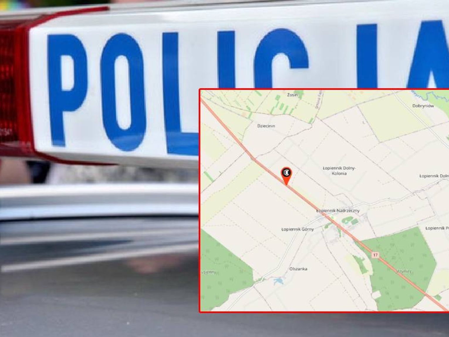 Samochód osobowy w rowie. Utrudnienia na drodze krajowej w Łopienniku Nadrzecznym