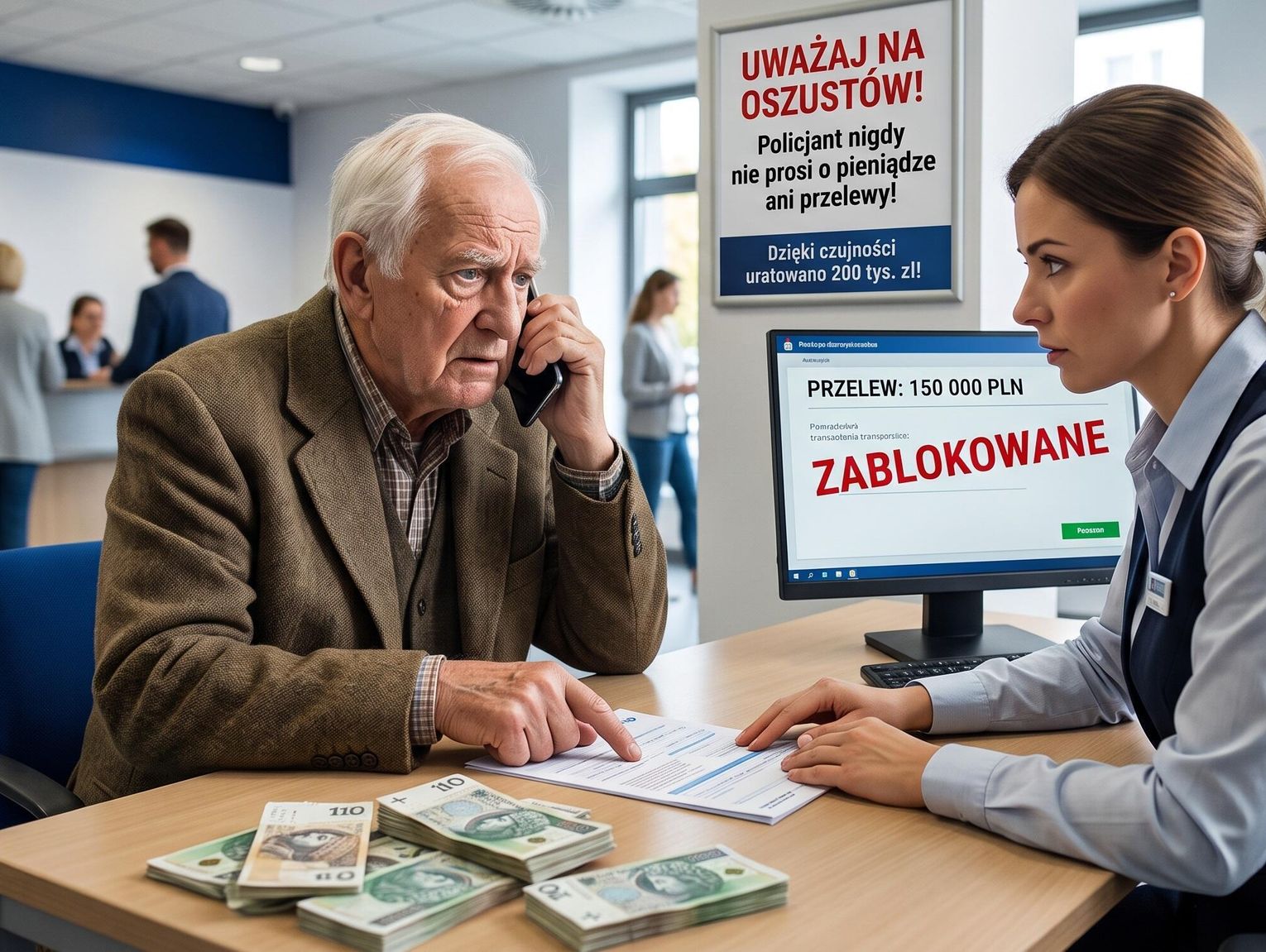 Senior ocalił oszczędności życia. 82-latek z Chełma był blisko utraty 200 tysięcy