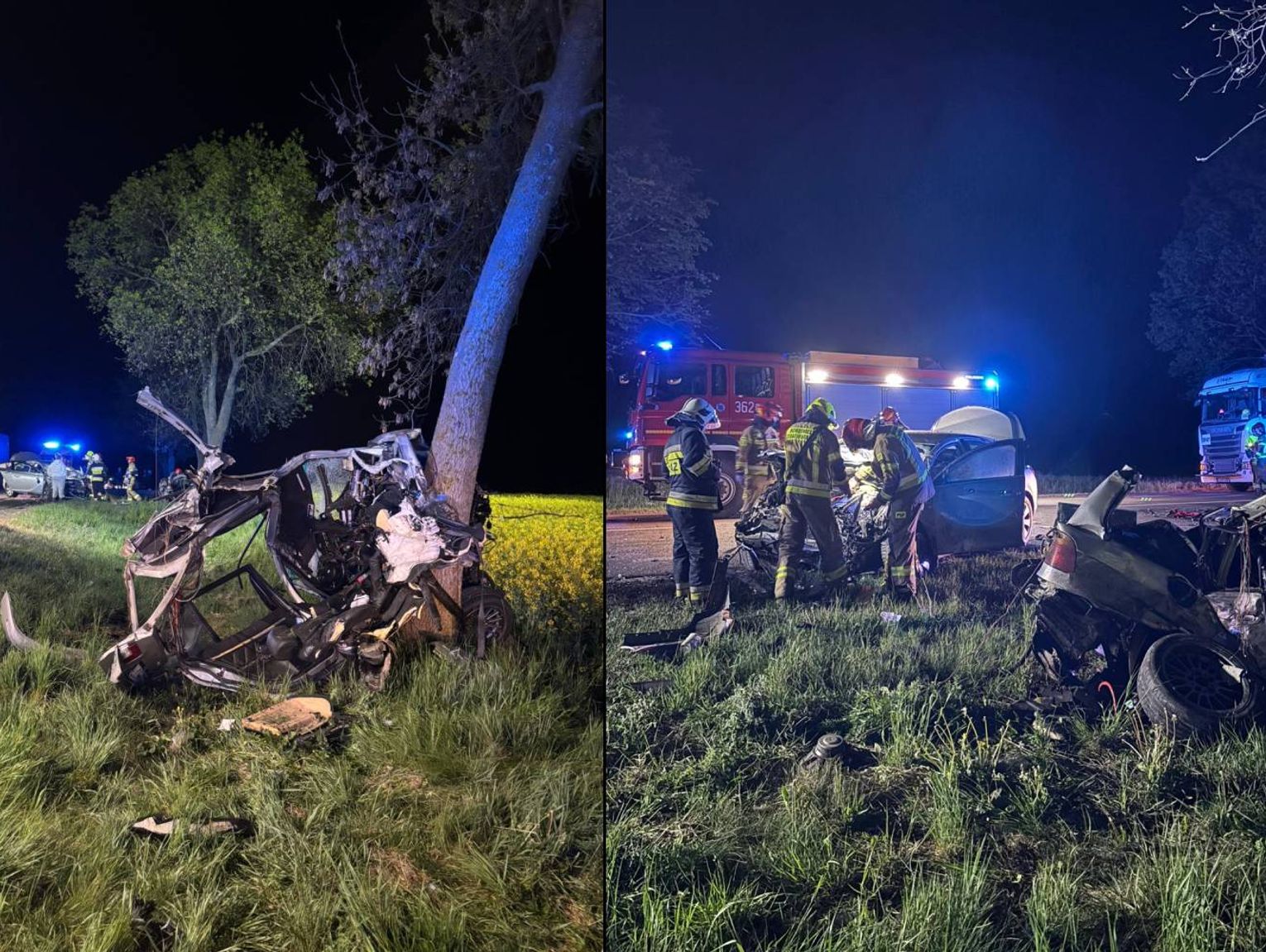 Śmiertelny wypadek w Jankowicach. W zderzeniu BMW i Opla zginął 19-latek [ZDJĘCIA]
