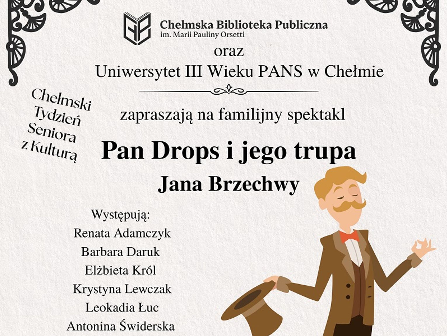 Spektakle „Pan Drops i jego trupa” w Chełmskiej Bibliotece Publicznej
