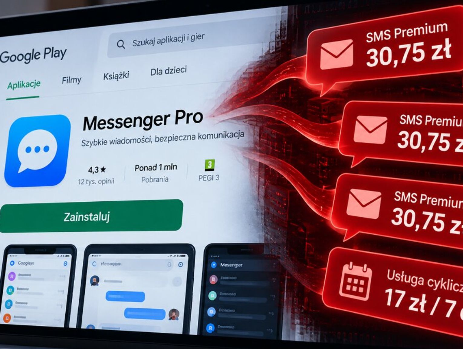 Te aplikacje były w Google Play. Mogły naliczać płatne SMS-y