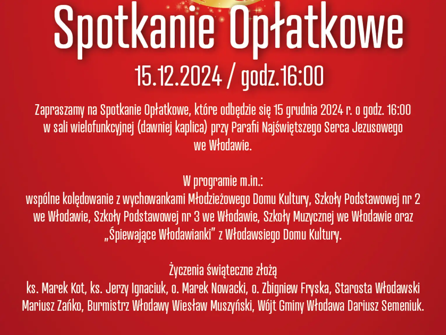 Tradycyjne spotkanie opłatkowe łączy mieszkańców Włodawy