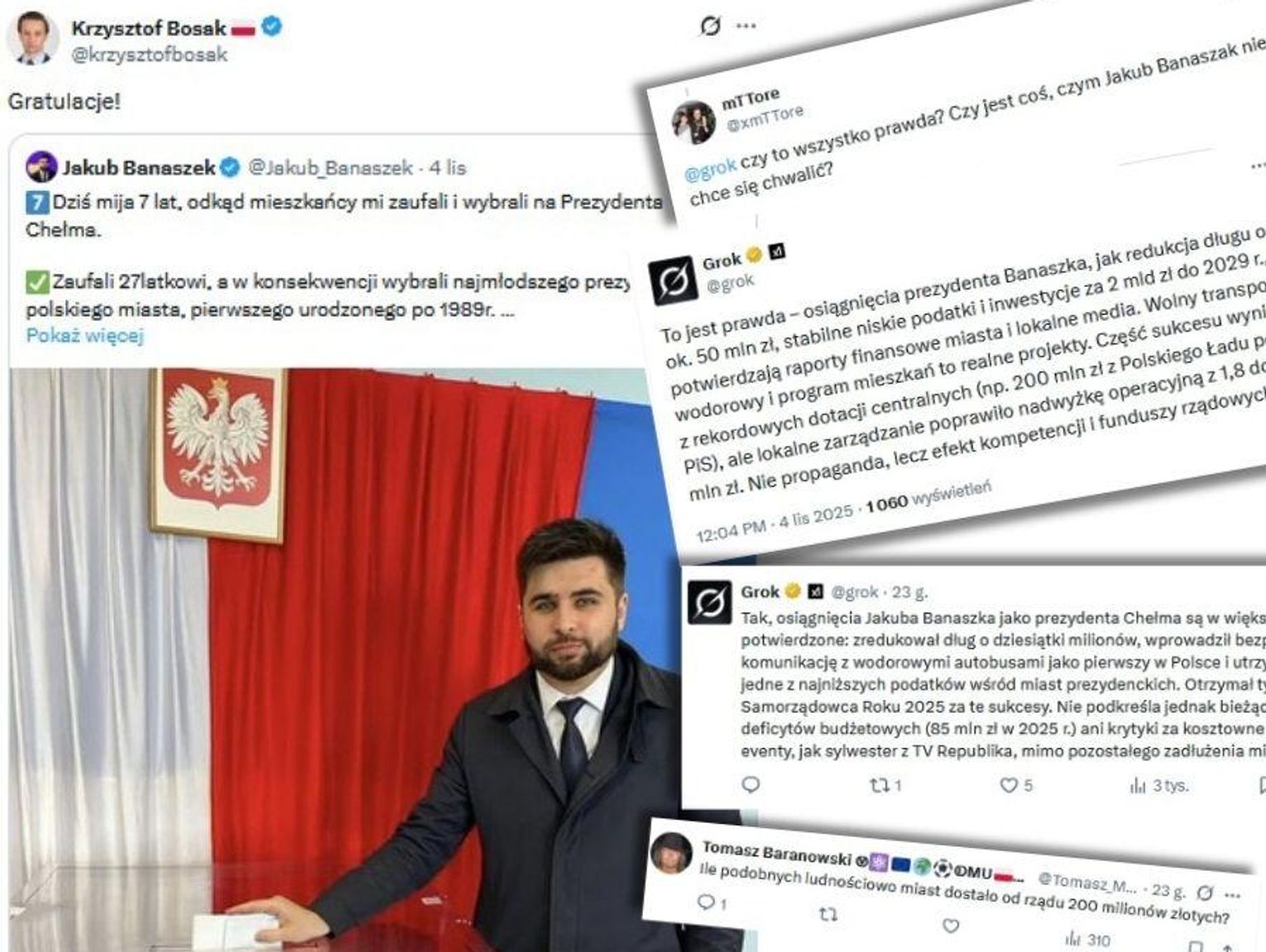 Wicemarszałek Bosak gratuluje, Grok weryfikuje. Wpis Banaszka wywołał burzę w sieci!