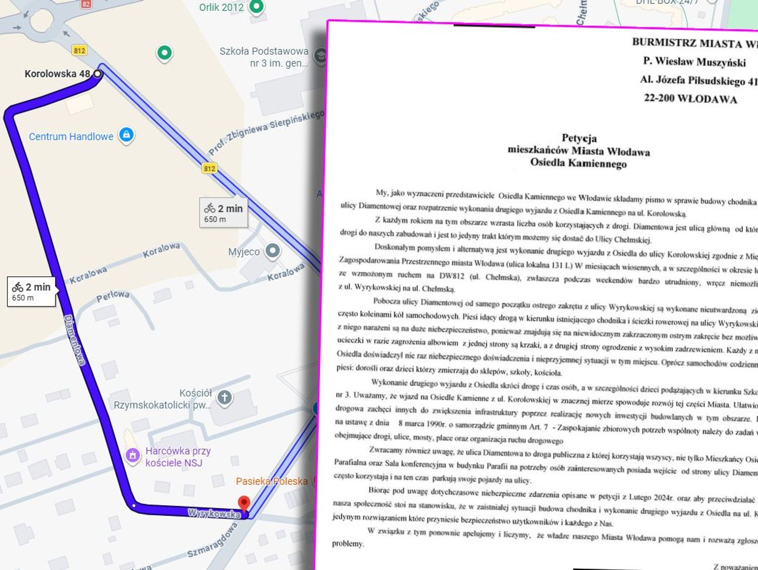 Włodawa. Mieszkańcy osiedla Kamiennego złożyli petycję w sprawie dróg i chodnika