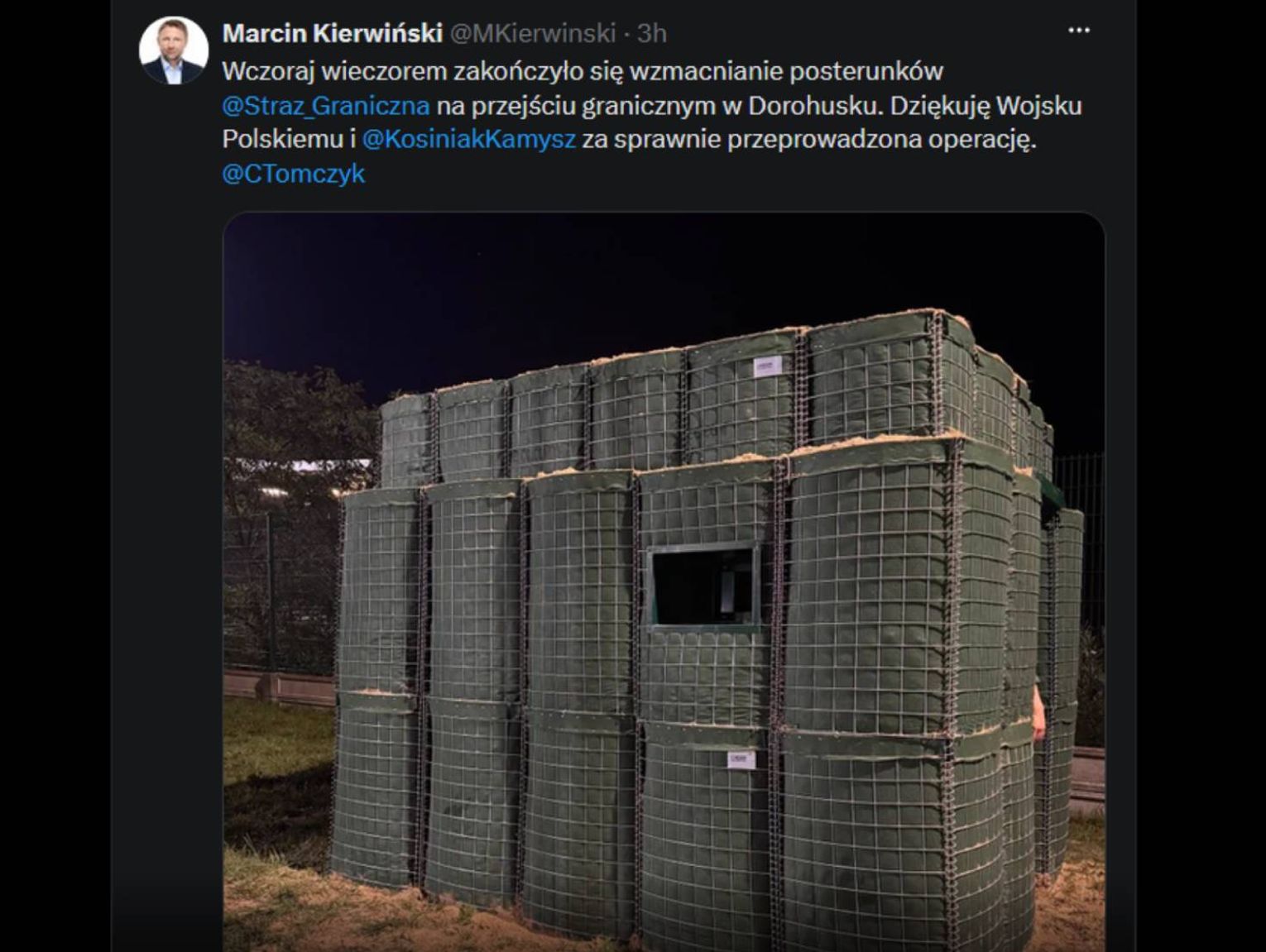 Wojsko Polskie wzmocniło posterunki w Dorohusku po atakach w Ukrainie