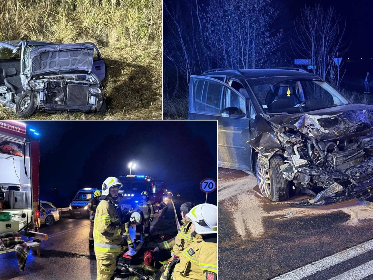 Wypadek na krajowej 17. 6 osób z obrażeniami ciała trafiło do szpitala [ZDJĘCIA]