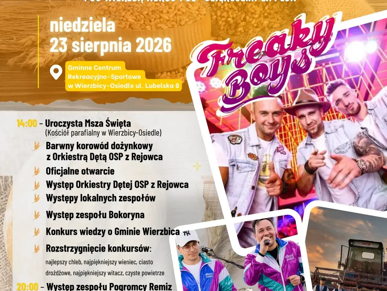 Zapowiedź Dożynek Gminno-Parafialnych w Wierzbicy!