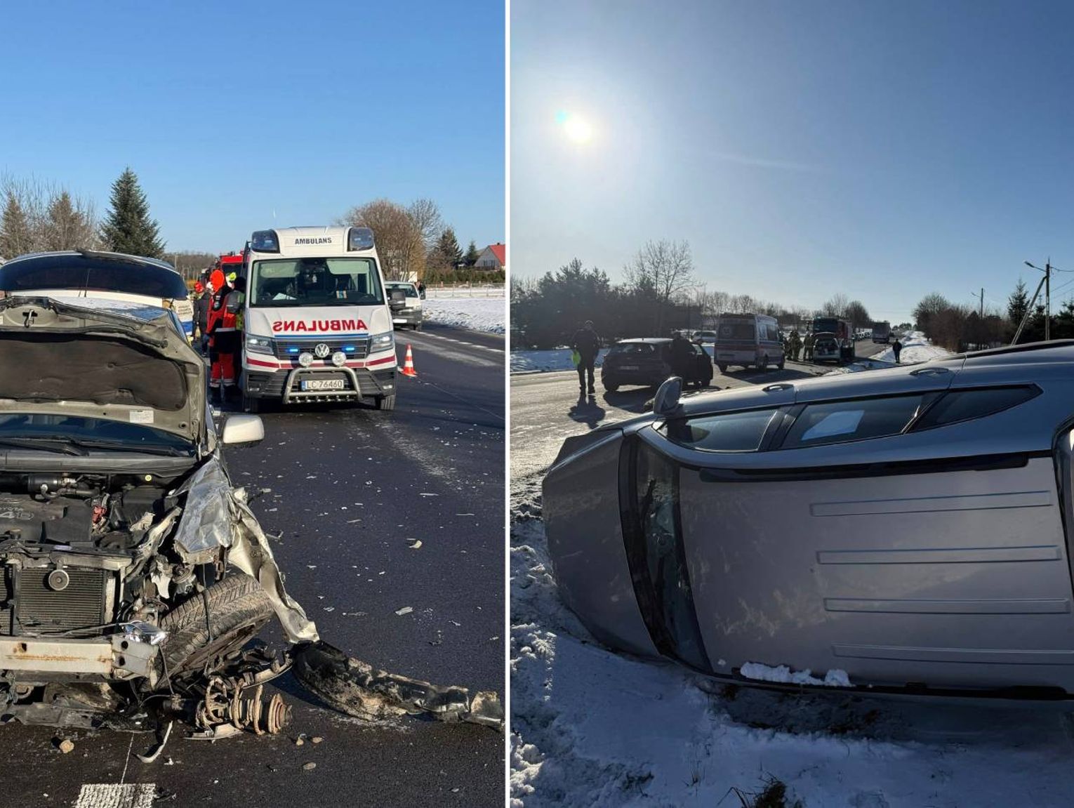 Zderzenie aut na krajowej 17 w okolicy Izbicy