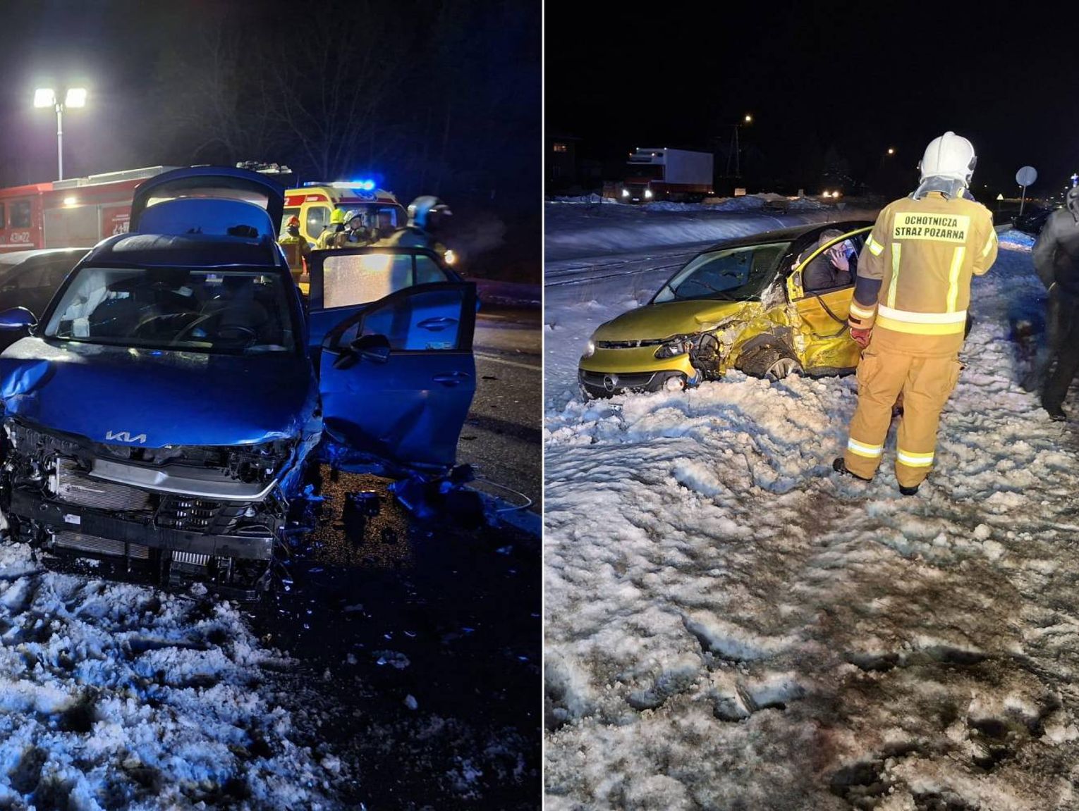 Zderzenie czterech aut w Krasnymstawie. 5 osób trafiło do szpitali