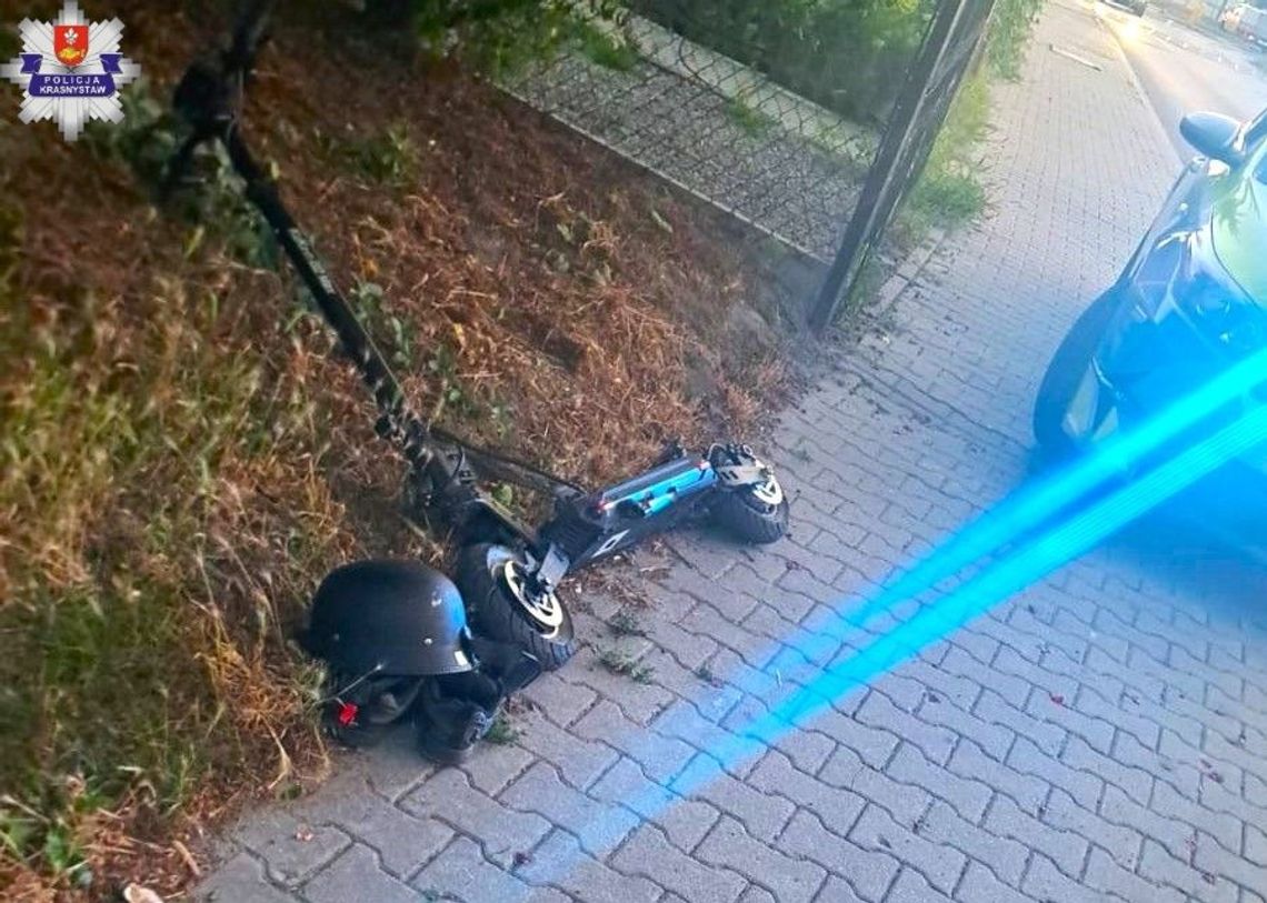 14-latek z Krasnegostawu przewrócił się na hulajnodze elektrycznej. Policja apeluje o ostrożność 14-latek z Krasnegostawu przewrócił się na hulajnodze elektrycznej. Policja apeluje o ostrożność