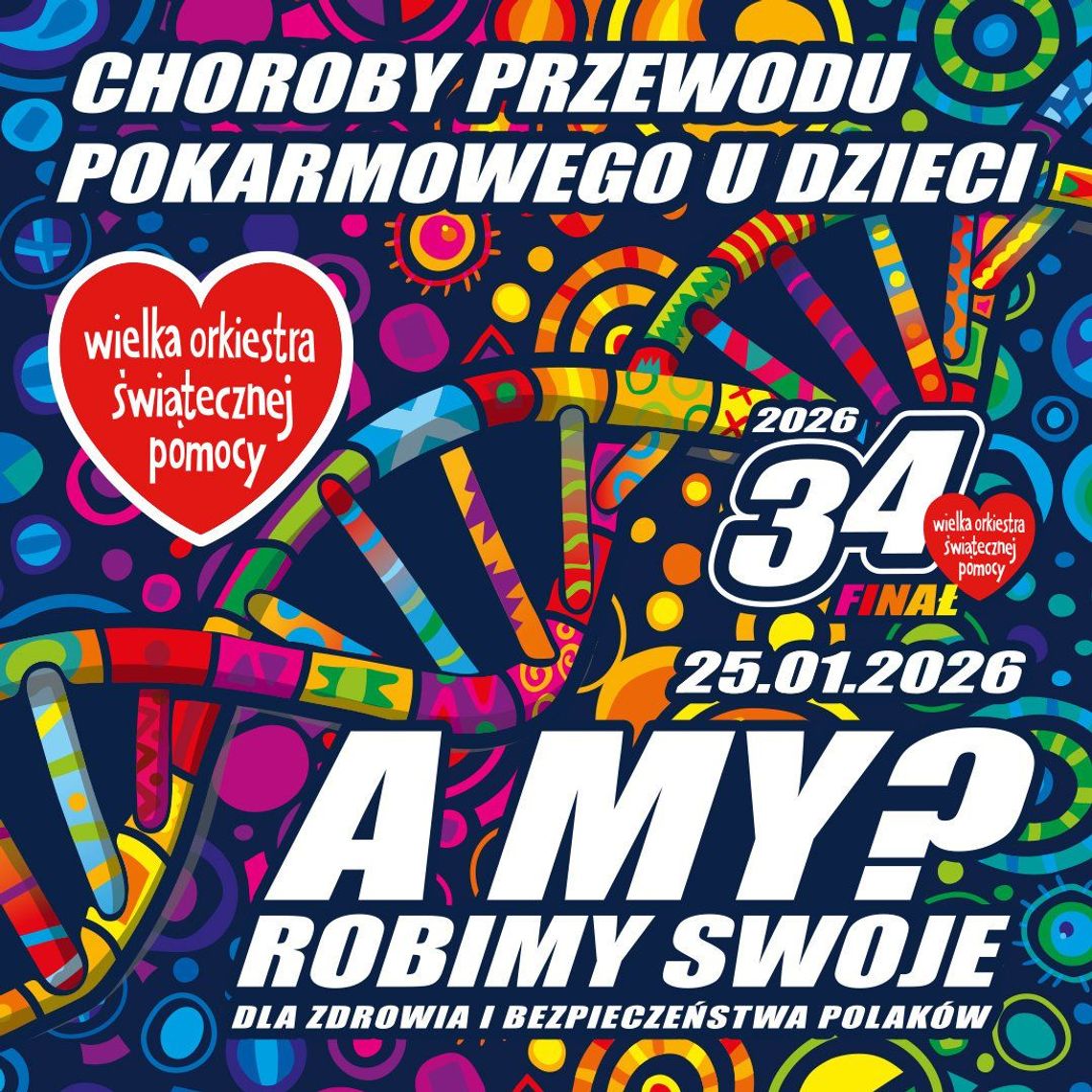 25 stycznia odbędzie się 34. Finał Wielkiej Orkiestry Świątecznej Pomocy, znamy program wydarzeń w Krasnymstawie.