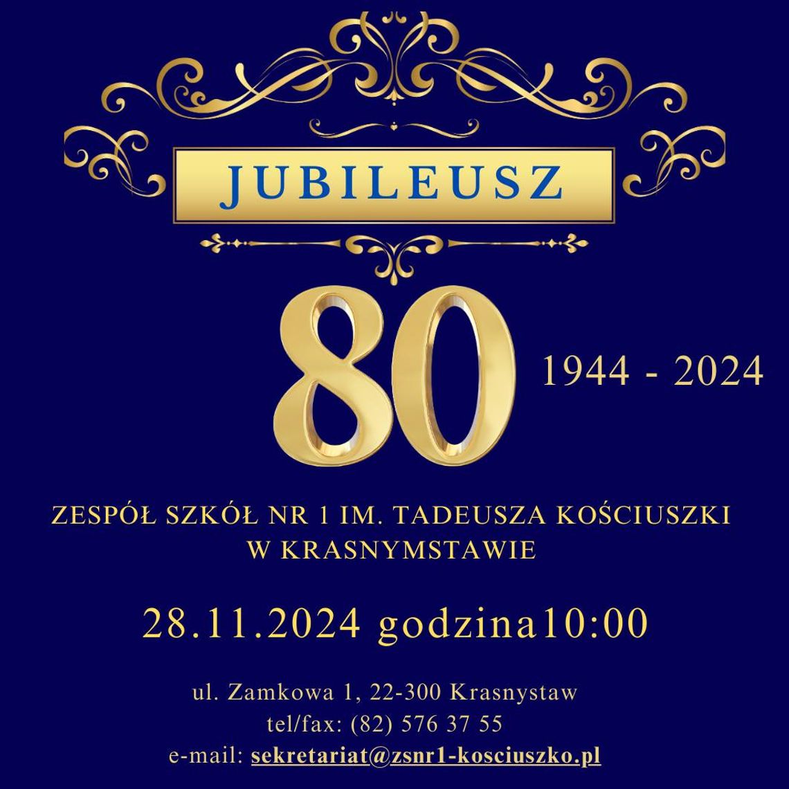 80 lat tradycji i pasji – jubileusz Zespołu Szkół Nr 1 w Krasnymstawie