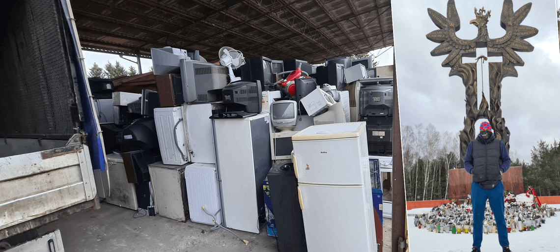 grafika przedstawia elektrośmieci i Lokalnego Kupczyka Stadionowego