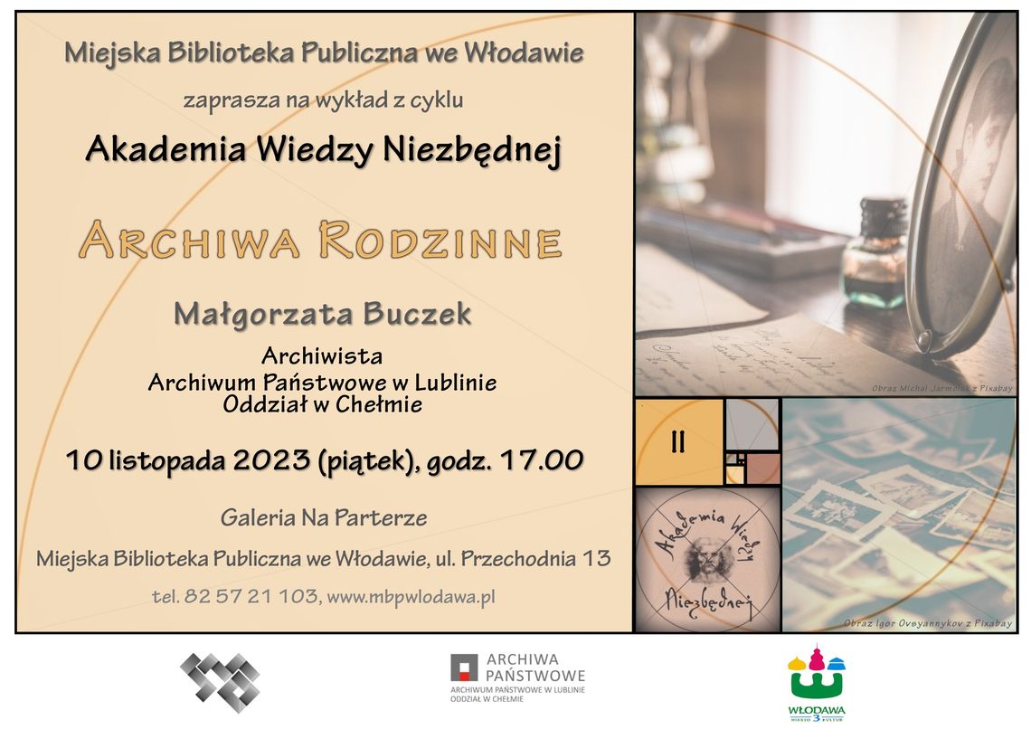 Włodawa. "Archiwa Rodzinne"- wykład Małgorzaty Buczek ZAPROSZENIE