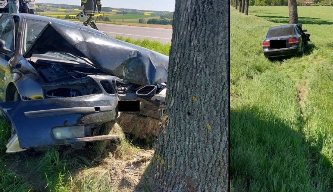 Auto wpadło do rowu w Zakręciu. Pasażerka w szpitalu