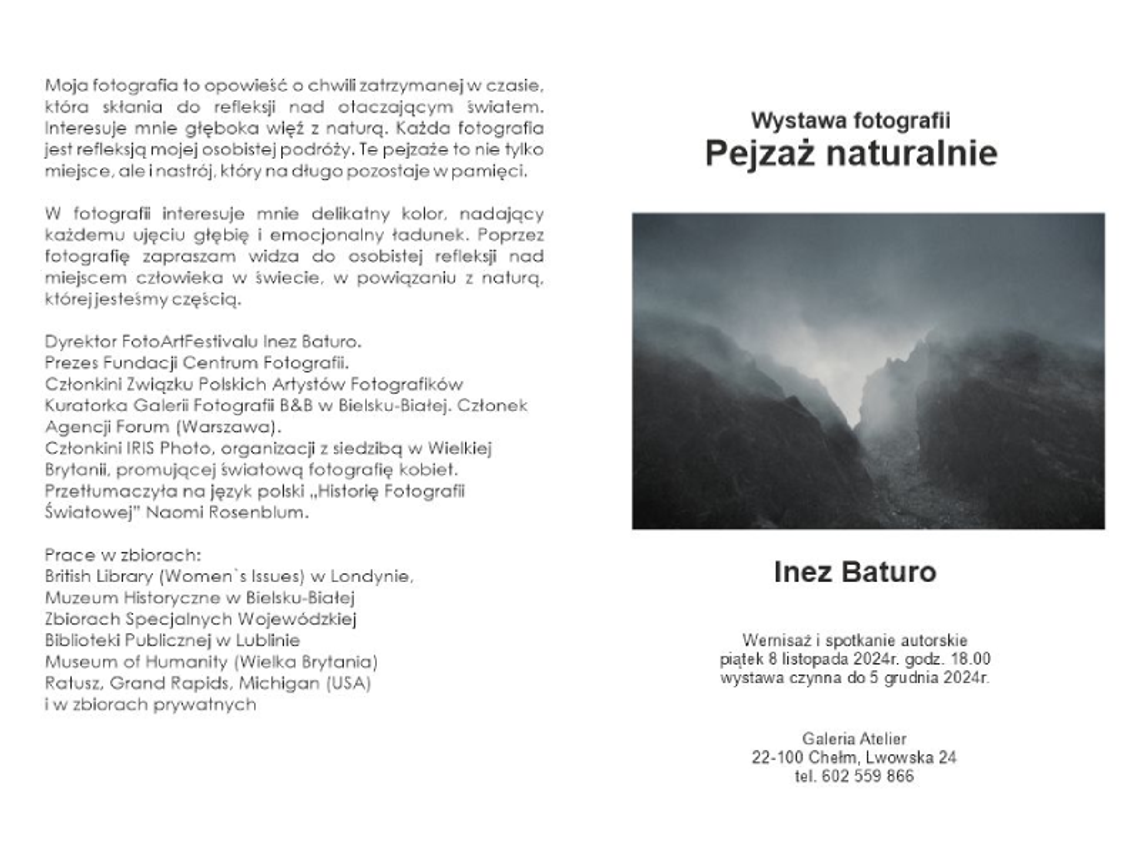 Chełm. Pejzaż naturalnie - wystawa fotografii Inez Baturo