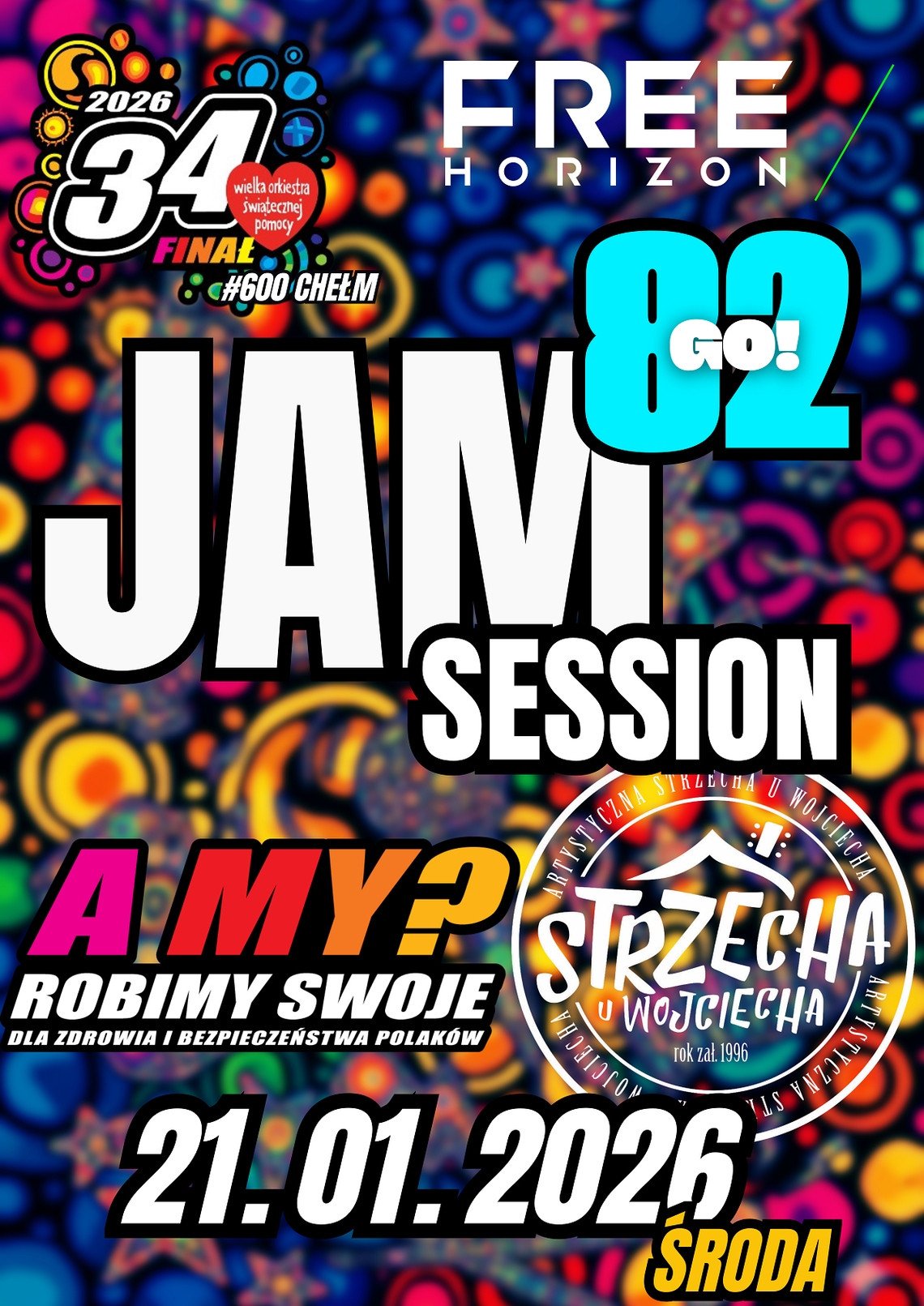 21 stycznia w miejscu „Strzecha u Wojciecha” odbędzie się Jam Session na rzecz WOŚP.