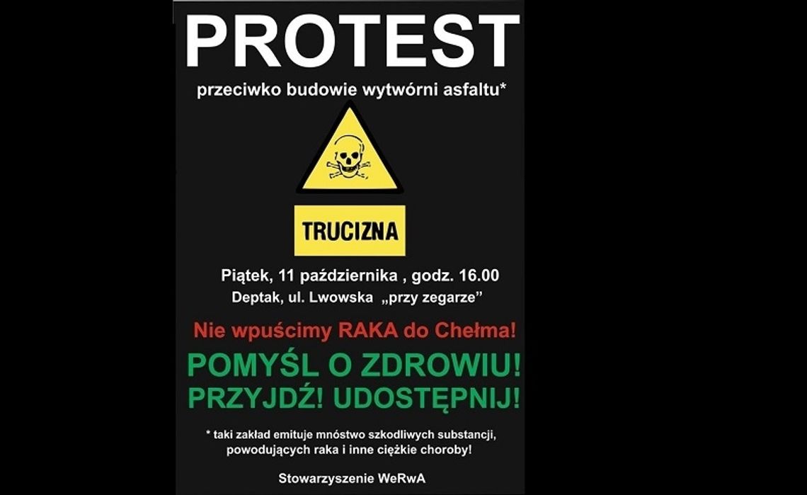 Chełm: Będą protestować przeciwko asfaltowni