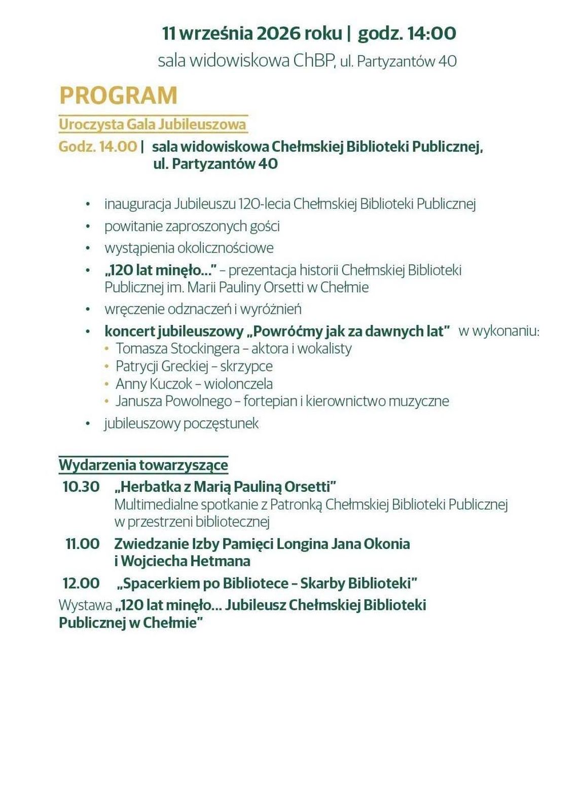Chełm. Chełmska Biblioteka Publiczna obchodzi 120-lecie. Znamy program jubileuszowej gali Program obchodów 120-lecia Chełmskiej Biblioteki Publicznej w Chełmie