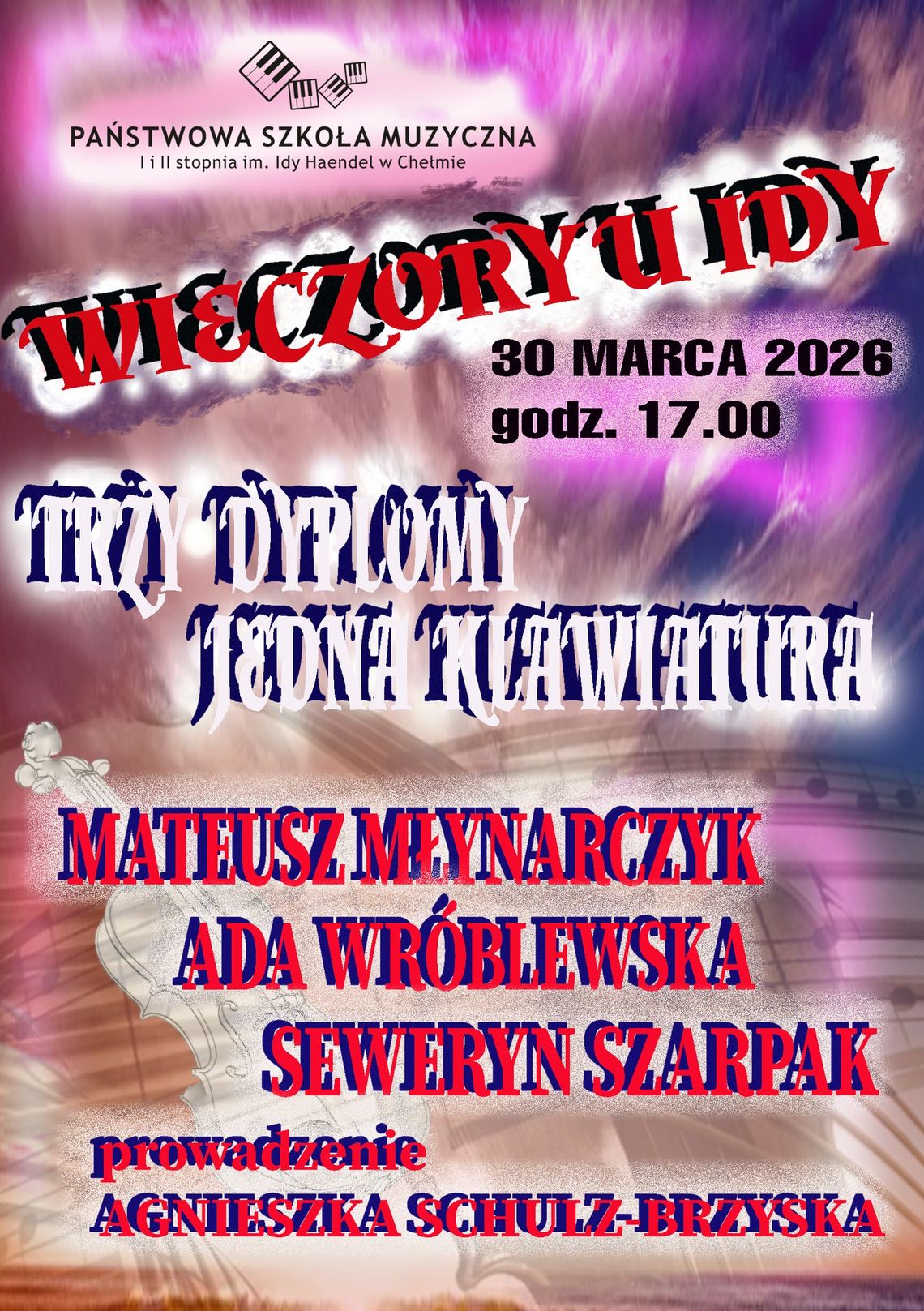 Dzisiaj o 17:00 w Państwowej Szkole Muzycznej w Chełmie, w ramach koncertów organizowanych pod hasłem "Wieczory u Idy", wystąpi troje młodych pianistów.