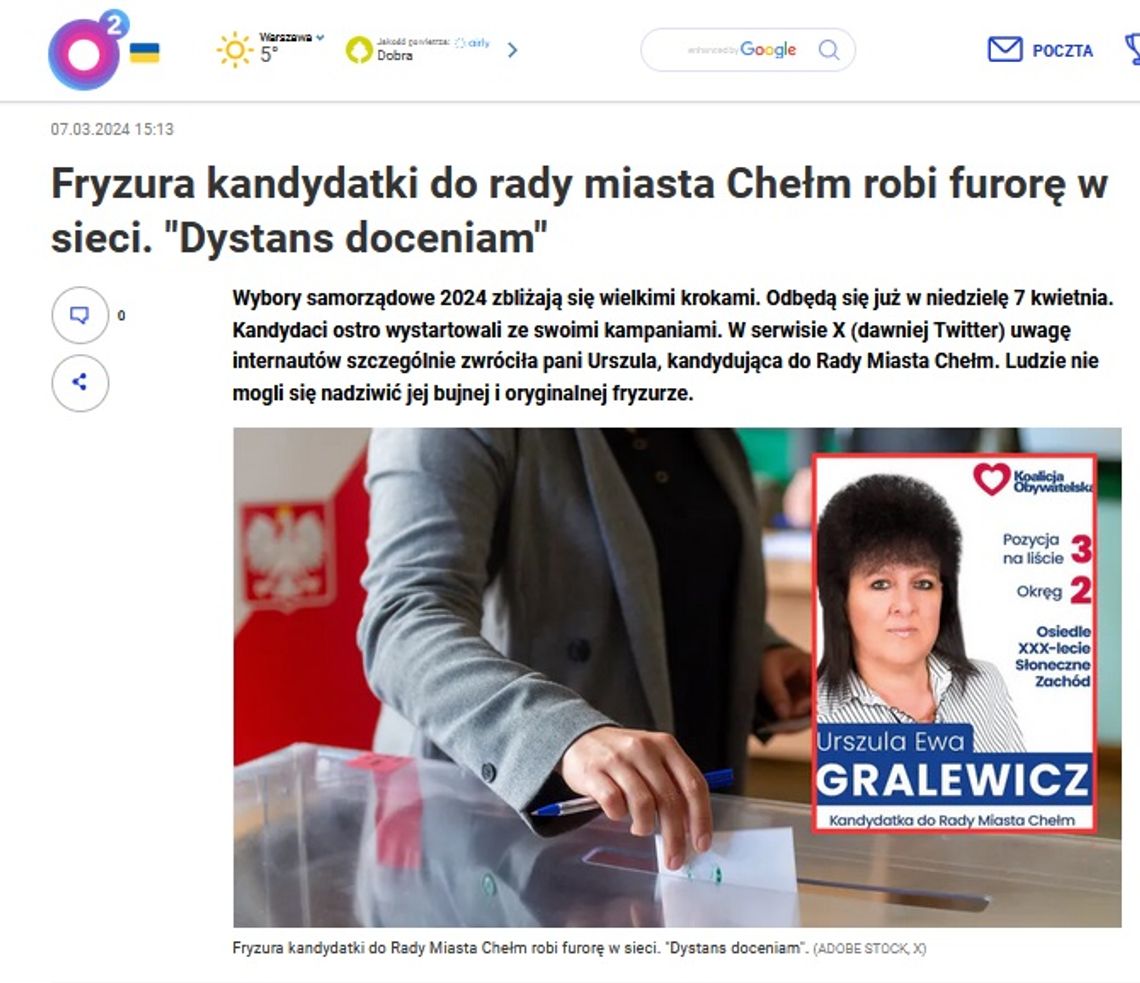 O kandydatce do Rady Miasta Chełm dowiedziała się cała Polska