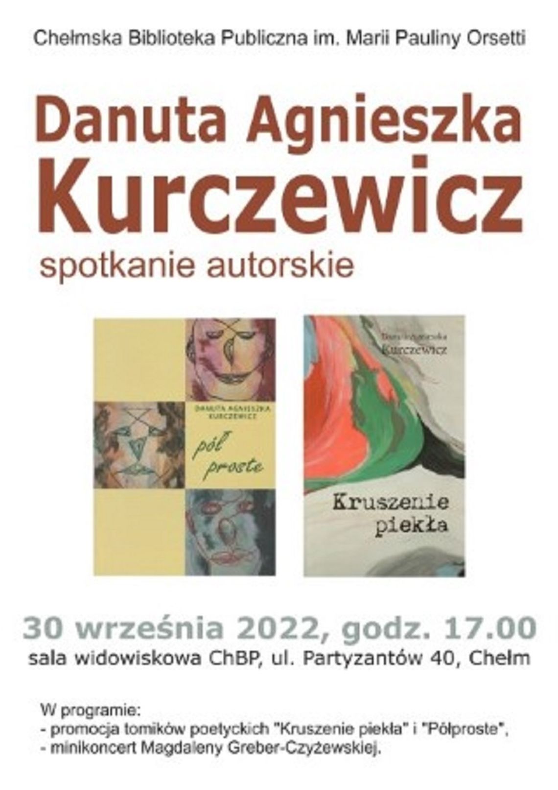 Chełm: Kobieta w poezji - spotkanie autorskie Danuty Kurczewicz