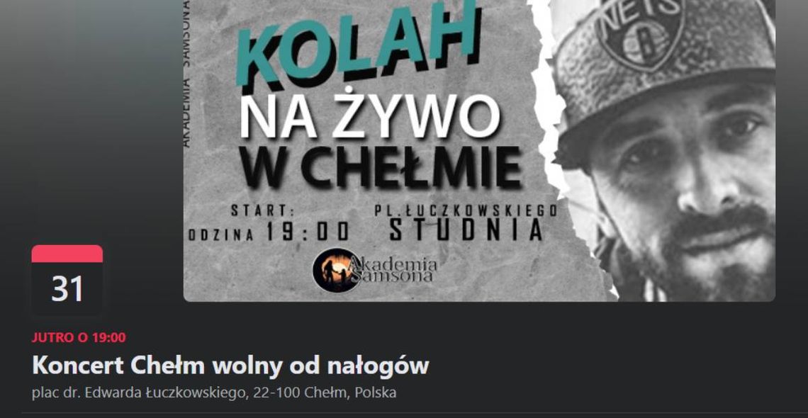 Chełm. Zaproszenie na koncert - Chełm wolny od nałogów